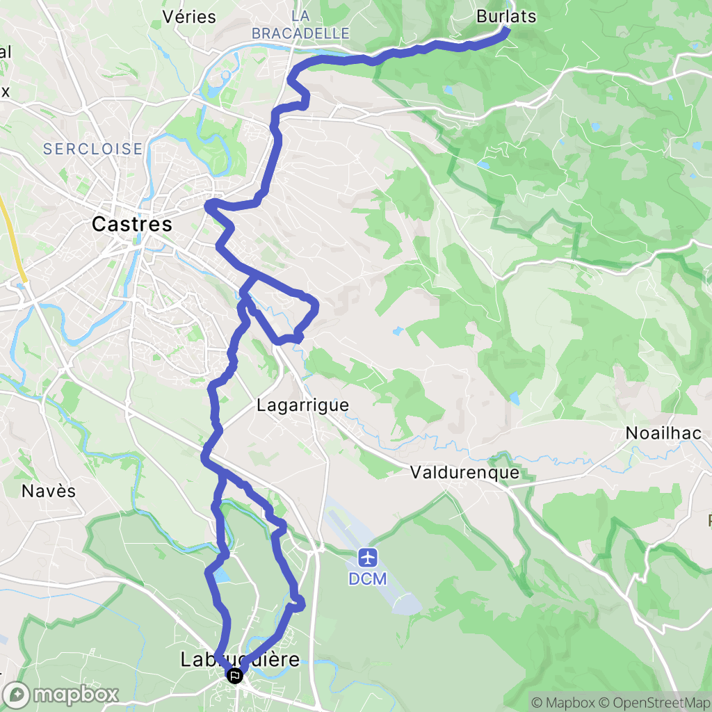Labruguière : carte du parcours de randonnée - France