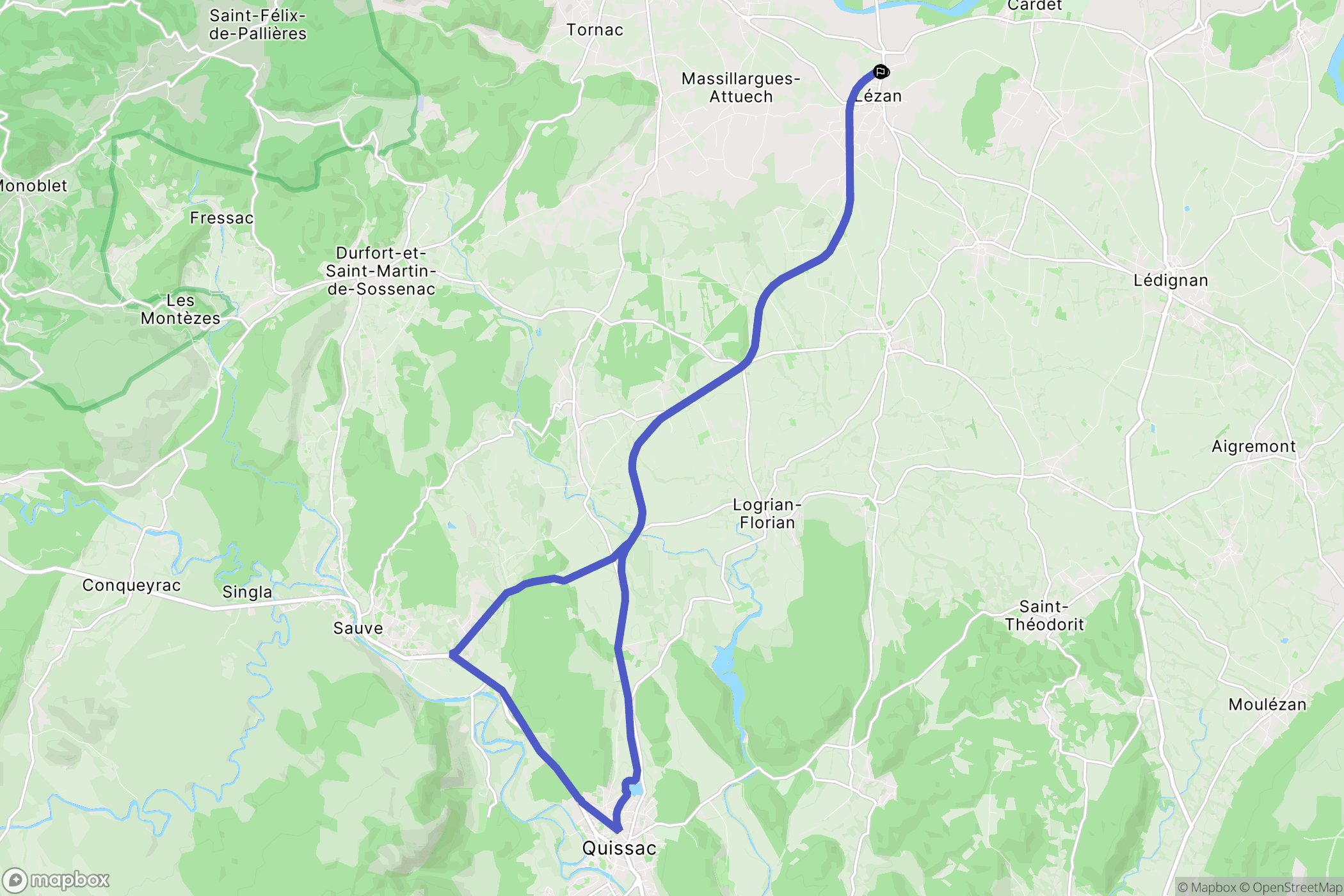 Lézan : carte du parcours de randonnée - France