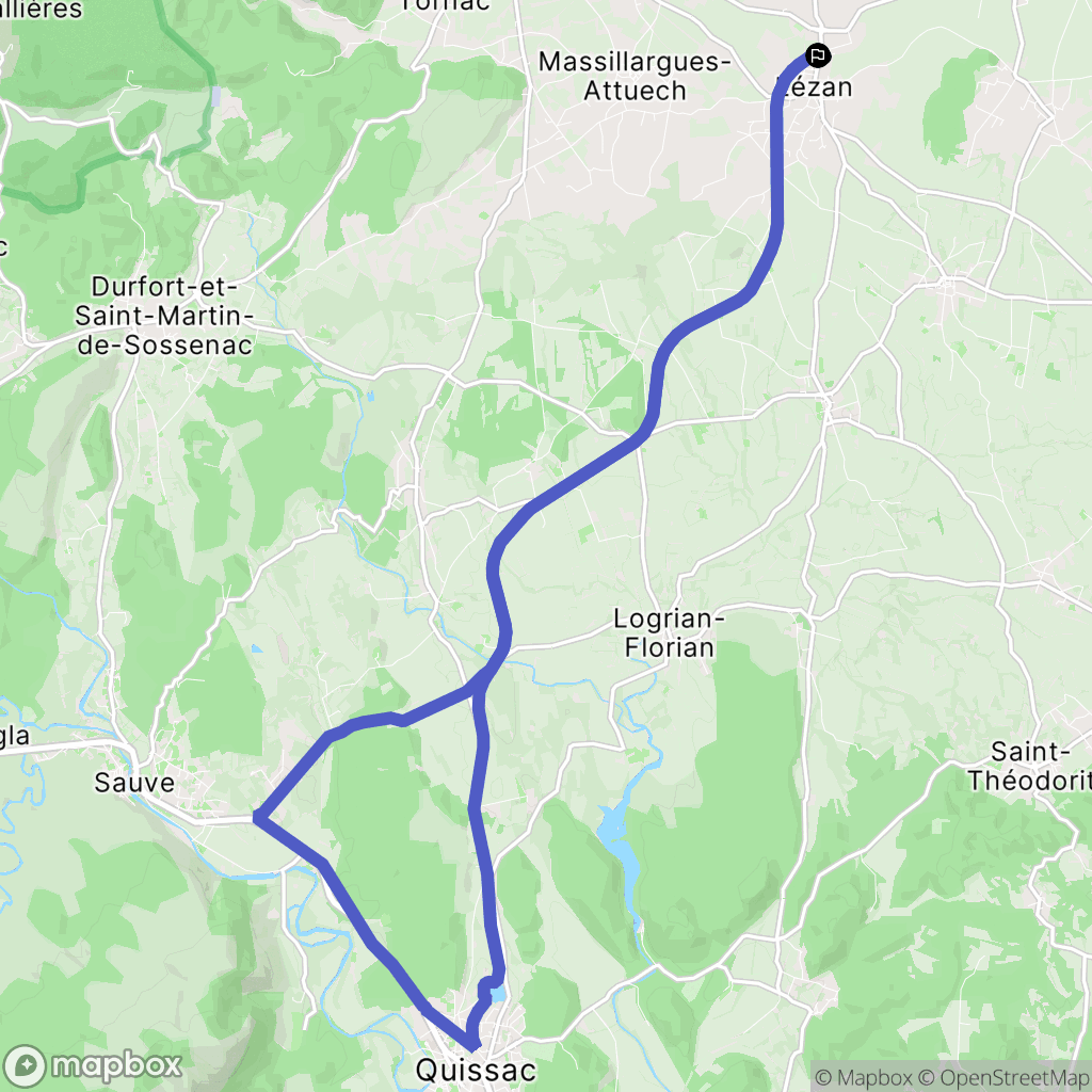Lézan : carte du parcours de randonnée - France