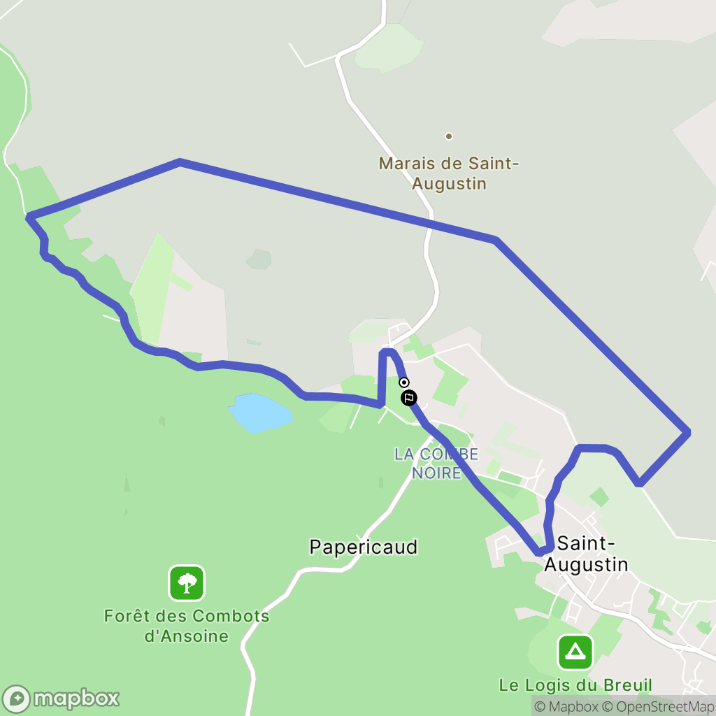 Saint-Augustin : carte du parcours de randonnée - France