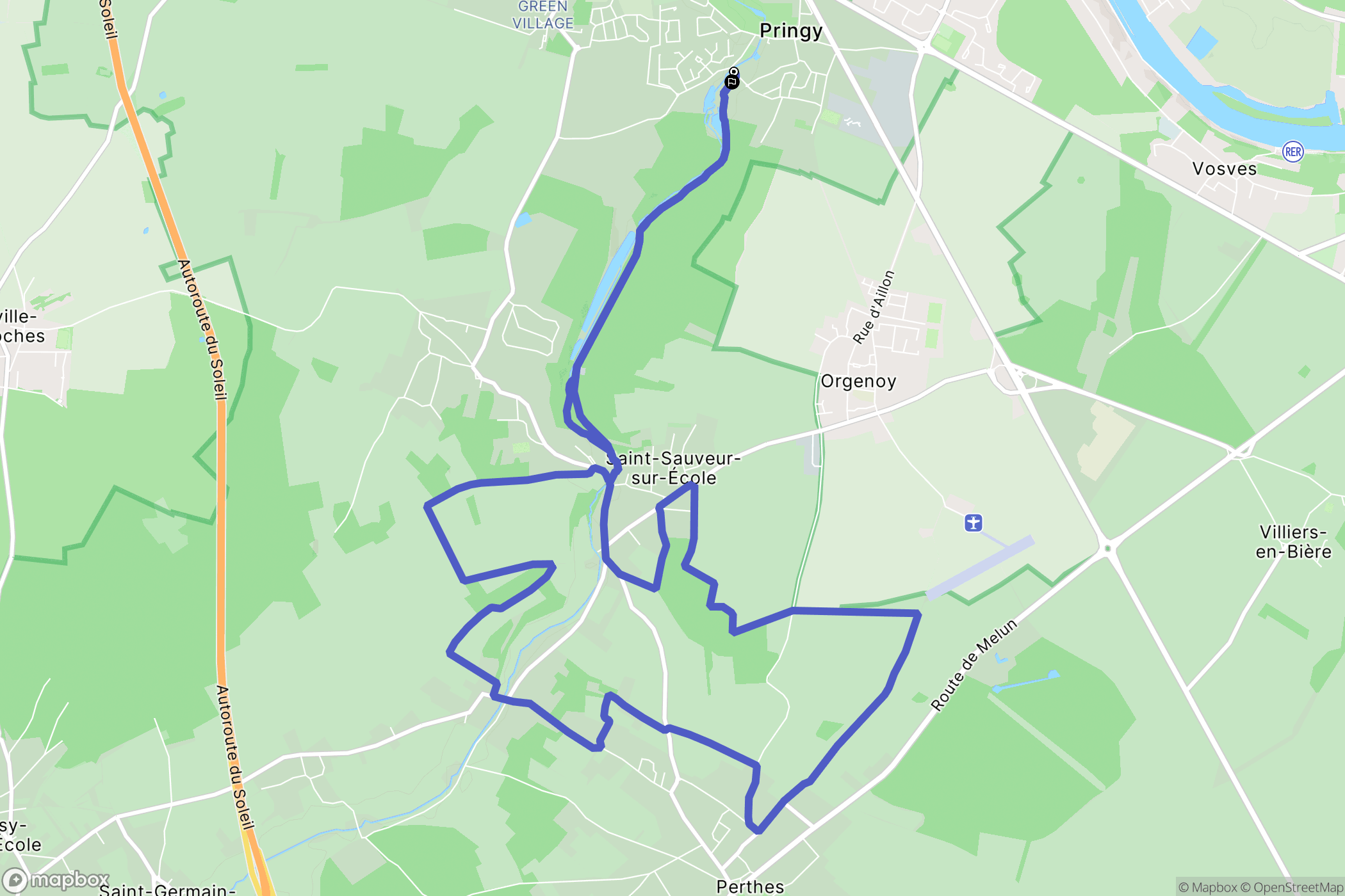 Pringy : carte du parcours de randonnée - France