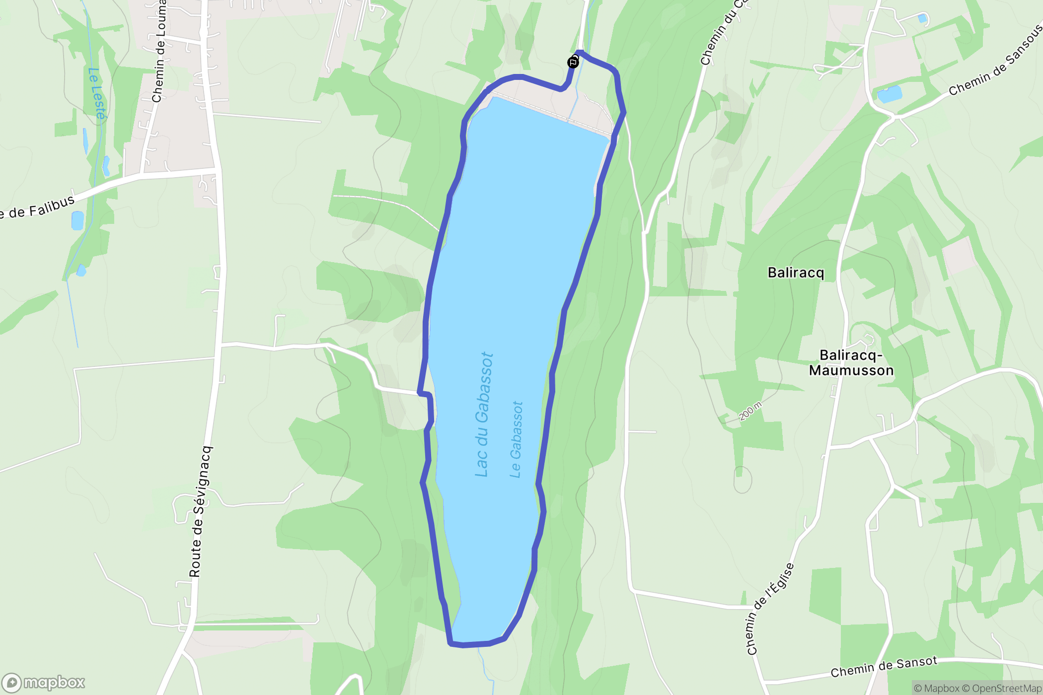 Garlin : carte du parcours de randonnée - France