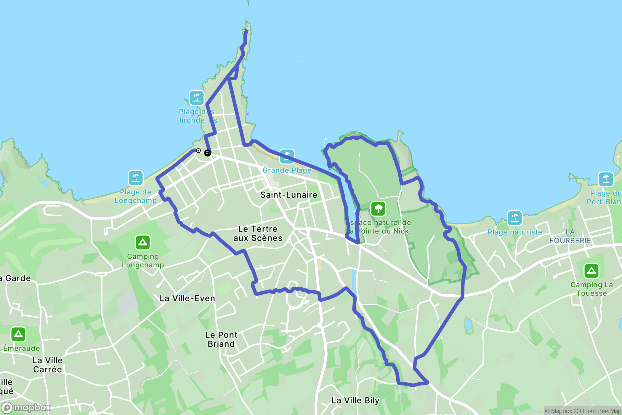 Saint-Lunaire : carte du parcours de randonnée - France