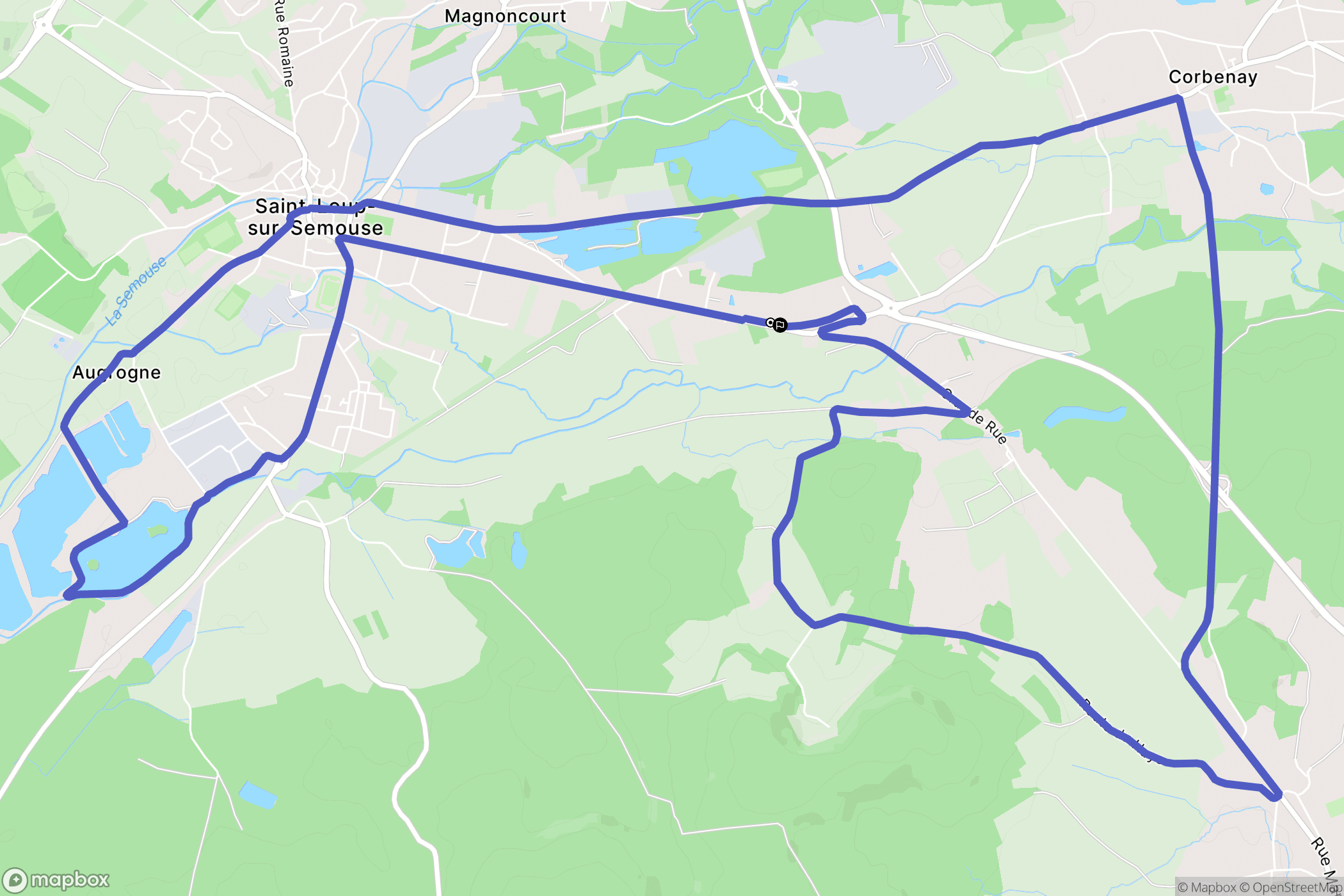 Corbenay : carte du parcours de randonnée - France