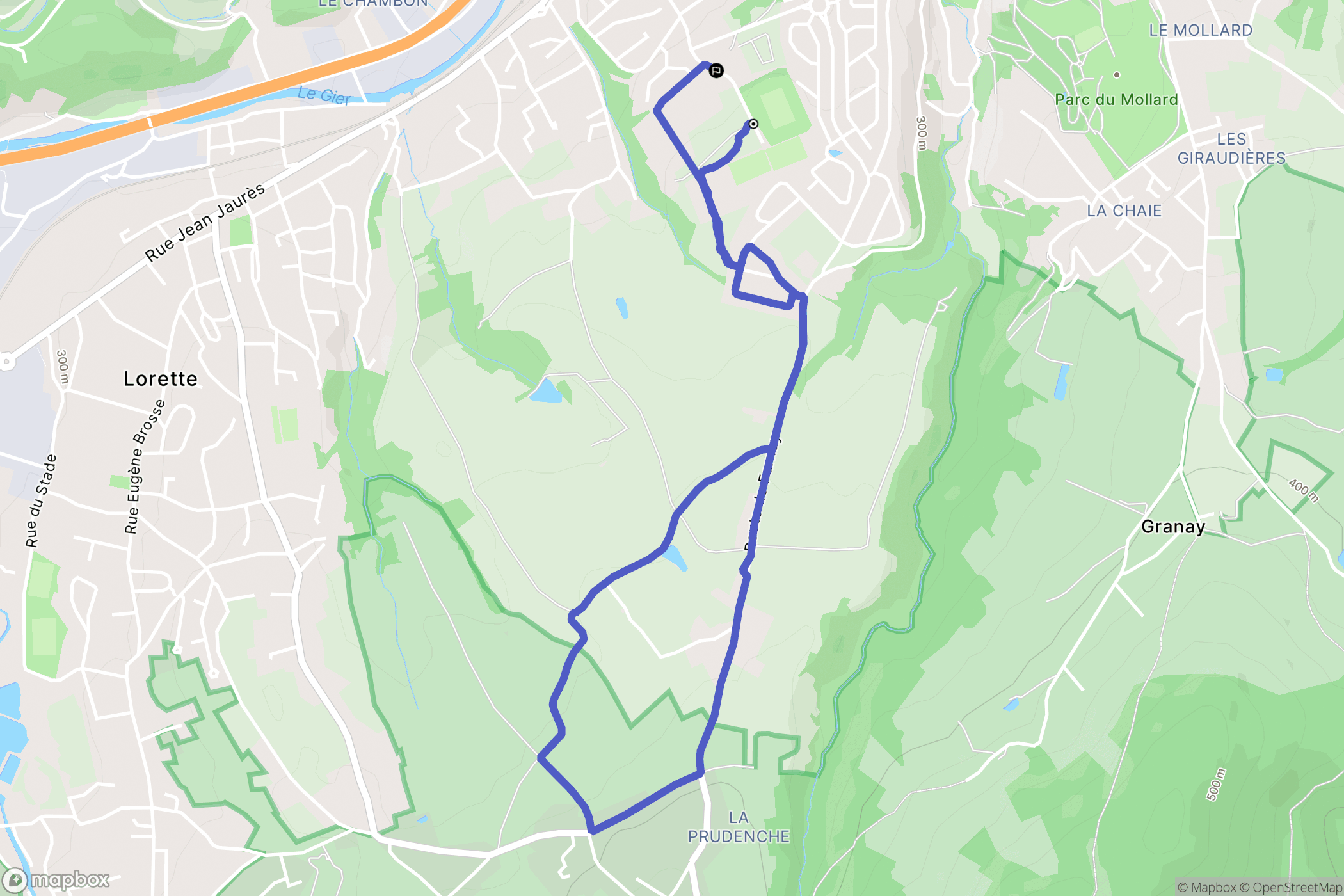 Rive-de-Gier : carte du parcours de randonnée - France