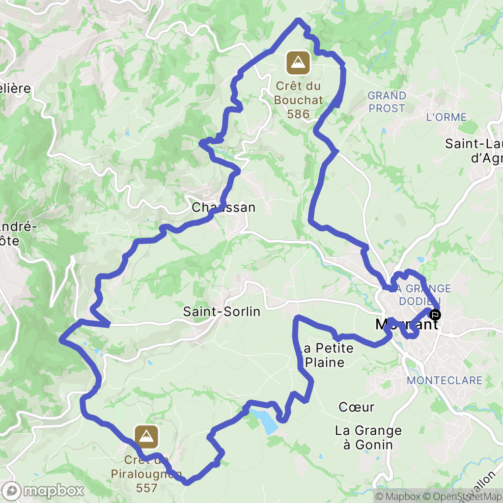 Mornant : carte du parcours de randonnée - France