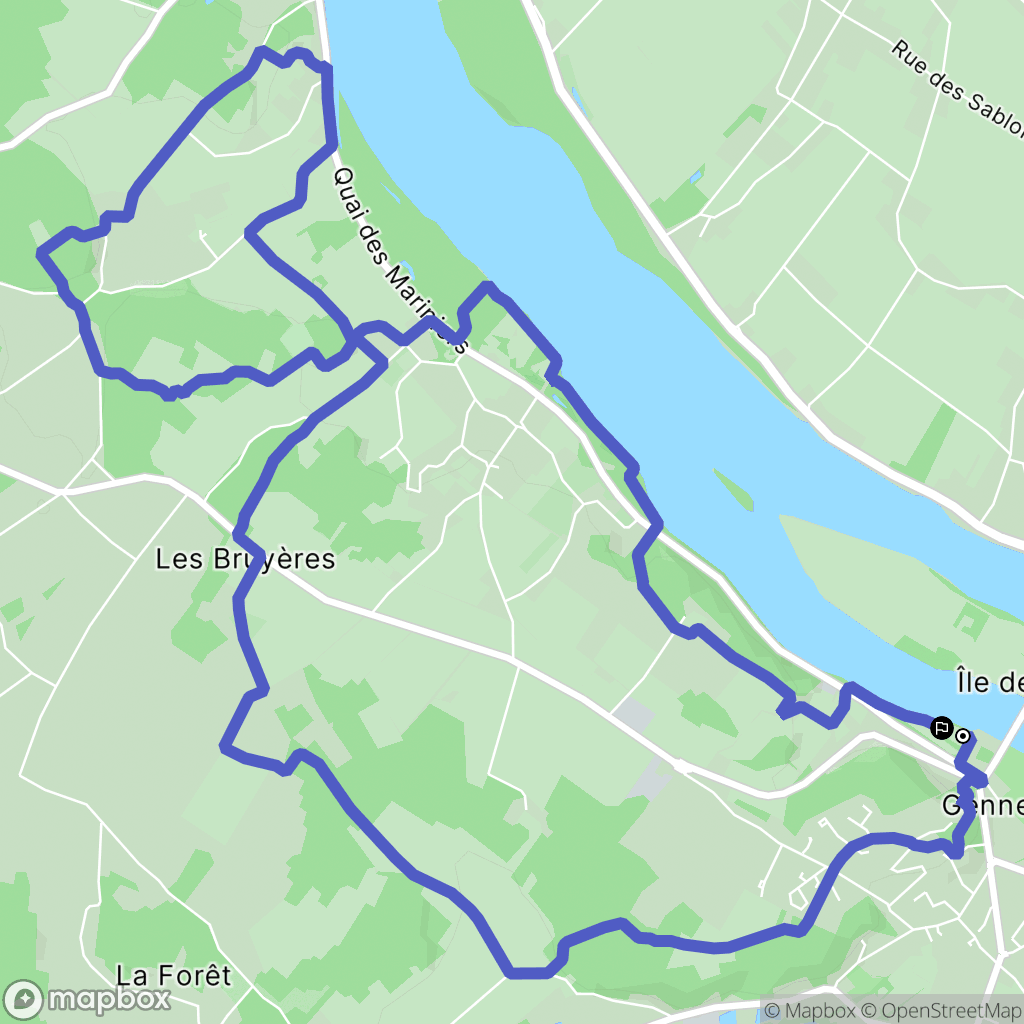 Gennes-Val-de-Loire : carte du parcours de randonnée - France
