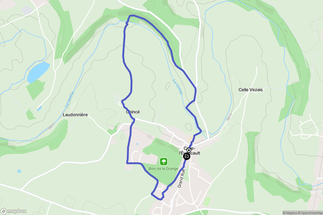 Celle-Lévescault : carte du parcours de randonnée - France