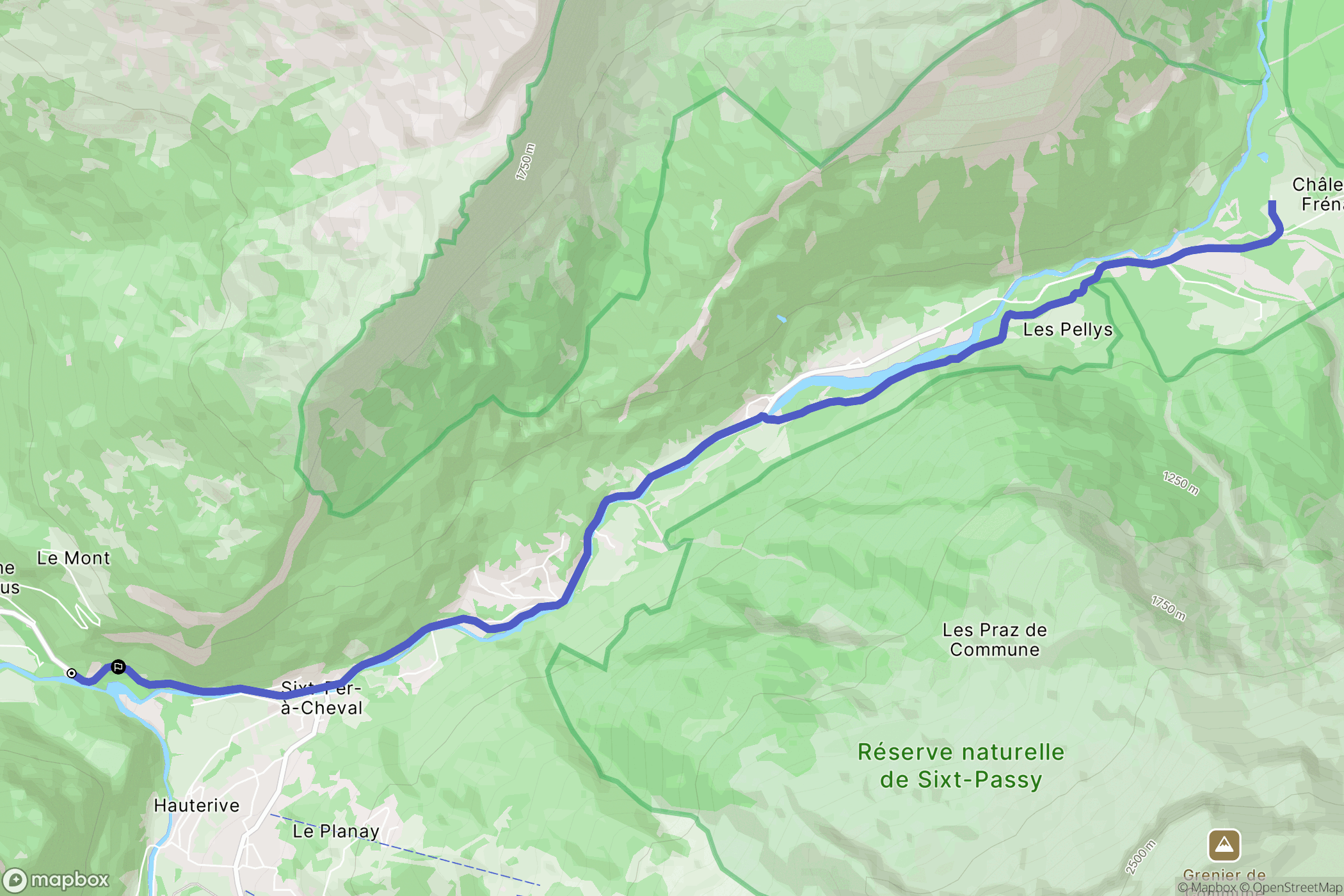 Sixt-Fer-à-Cheval : carte du parcours de randonnée - France