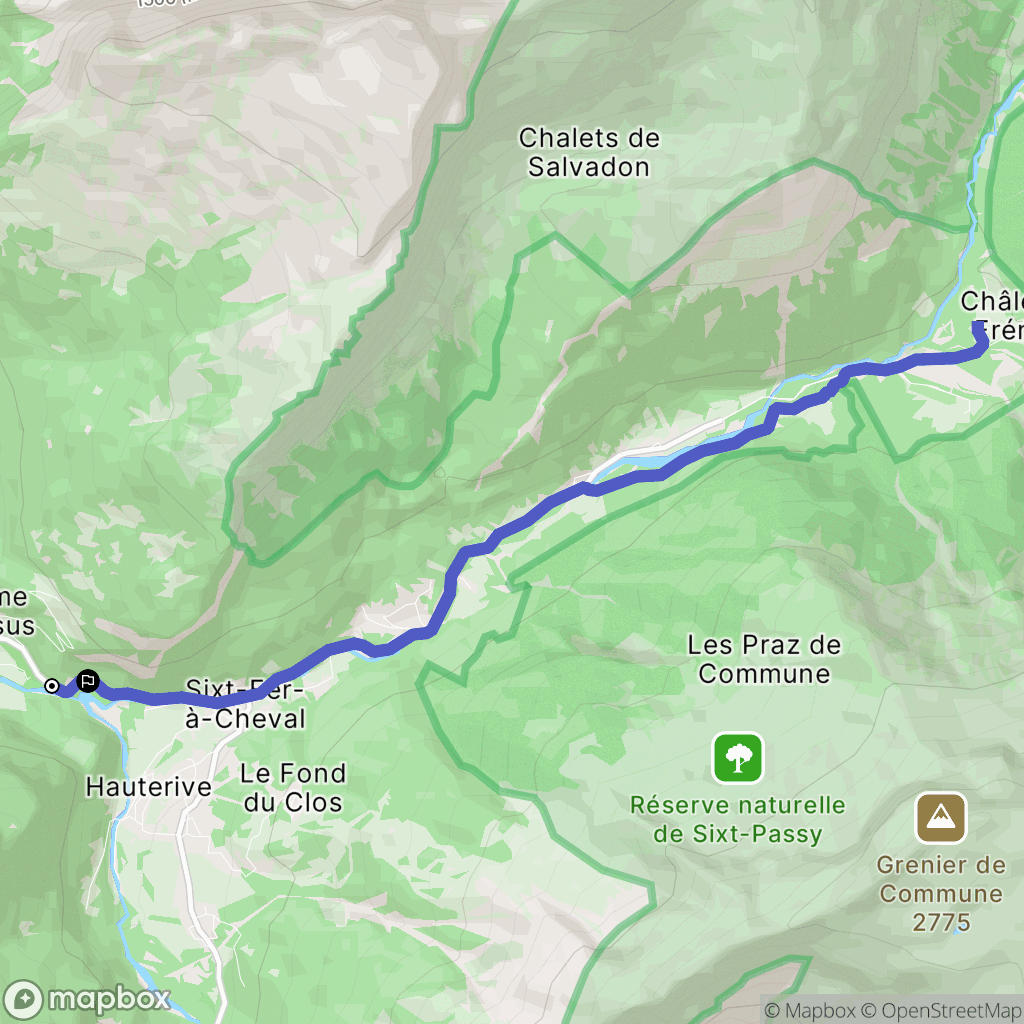 Sixt-Fer-à-Cheval : carte du parcours de randonnée - France