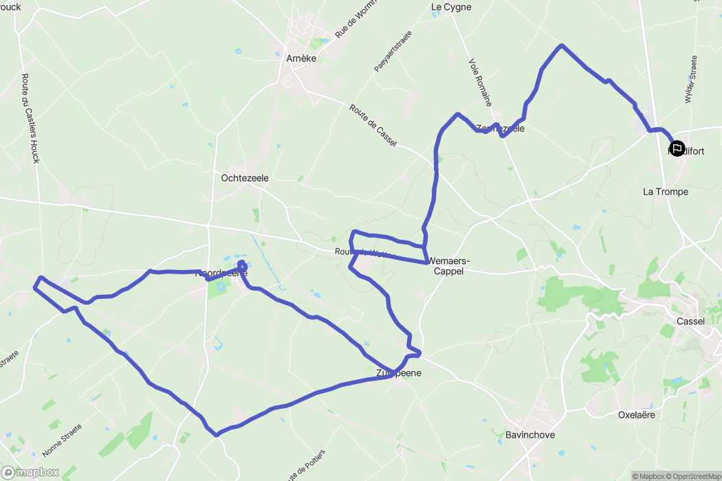 Hardifort : carte du parcours de randonnée - France