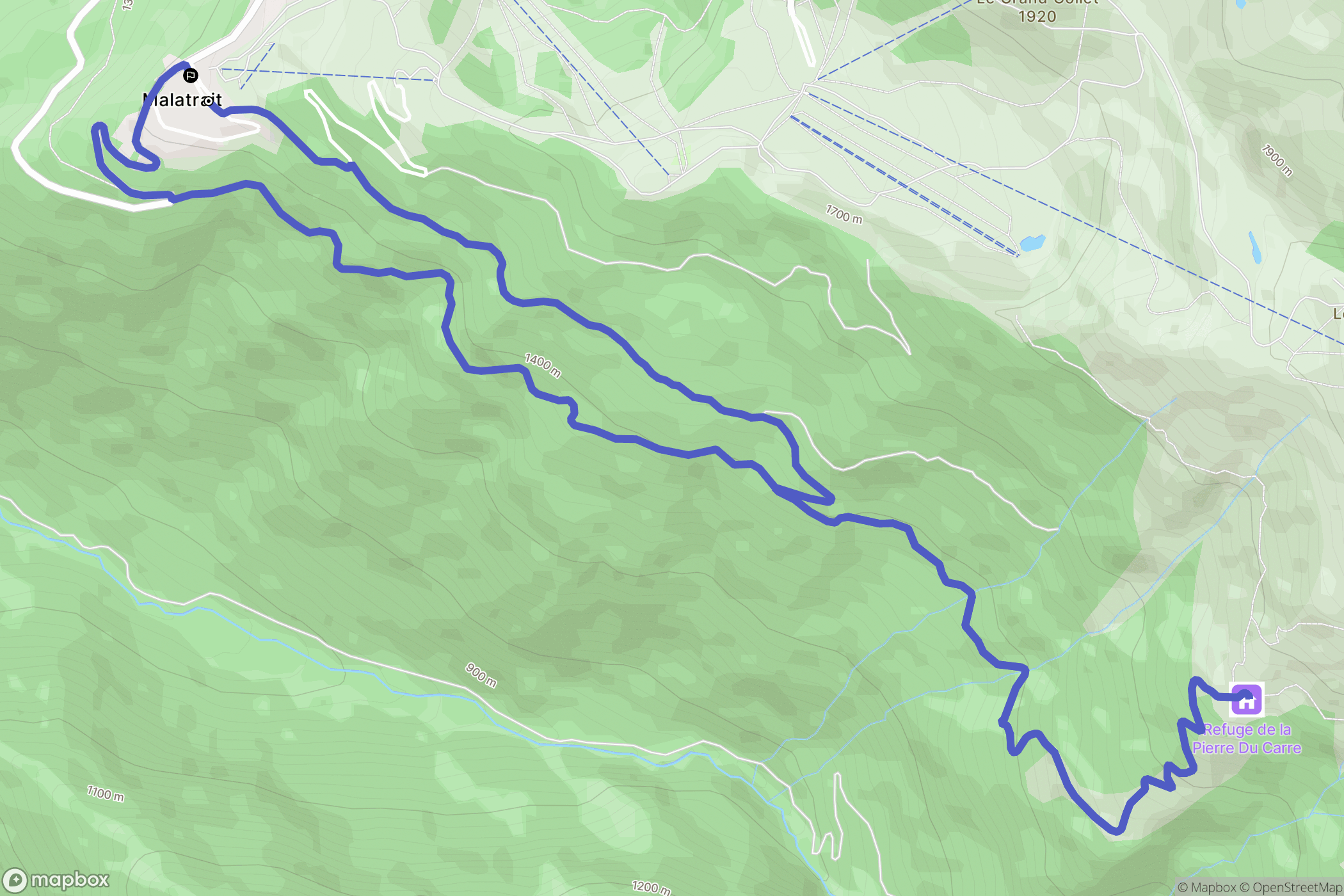 Allevard : carte du parcours de randonnée - France