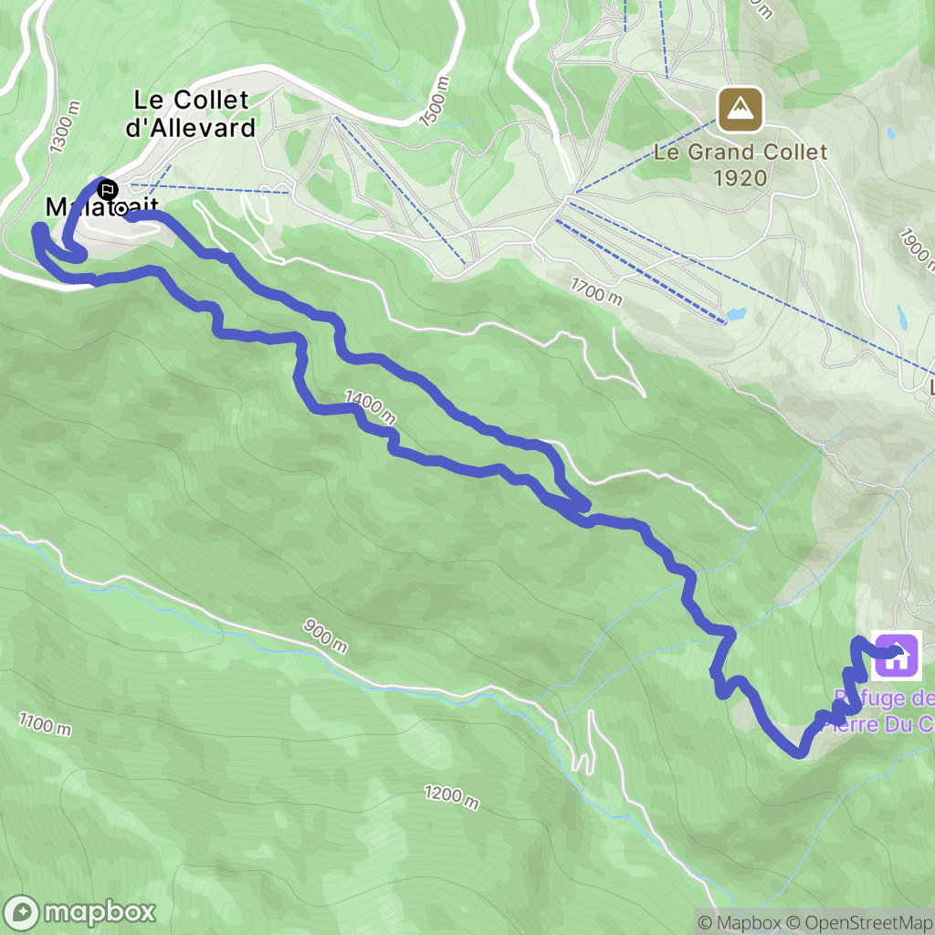 Allevard : carte du parcours de randonnée - France