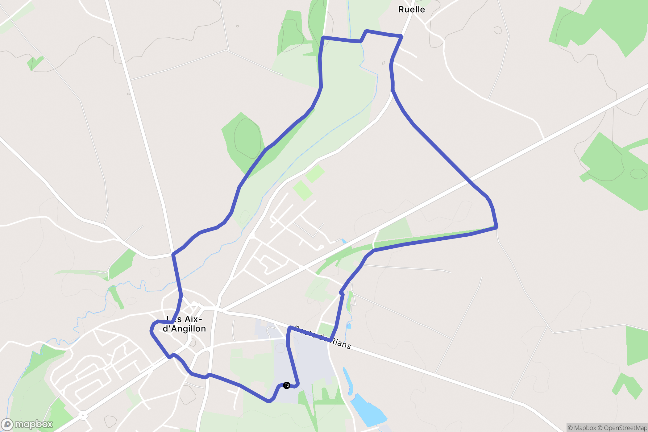 Les Aix-d'Angillon : carte du parcours de randonnée - France
