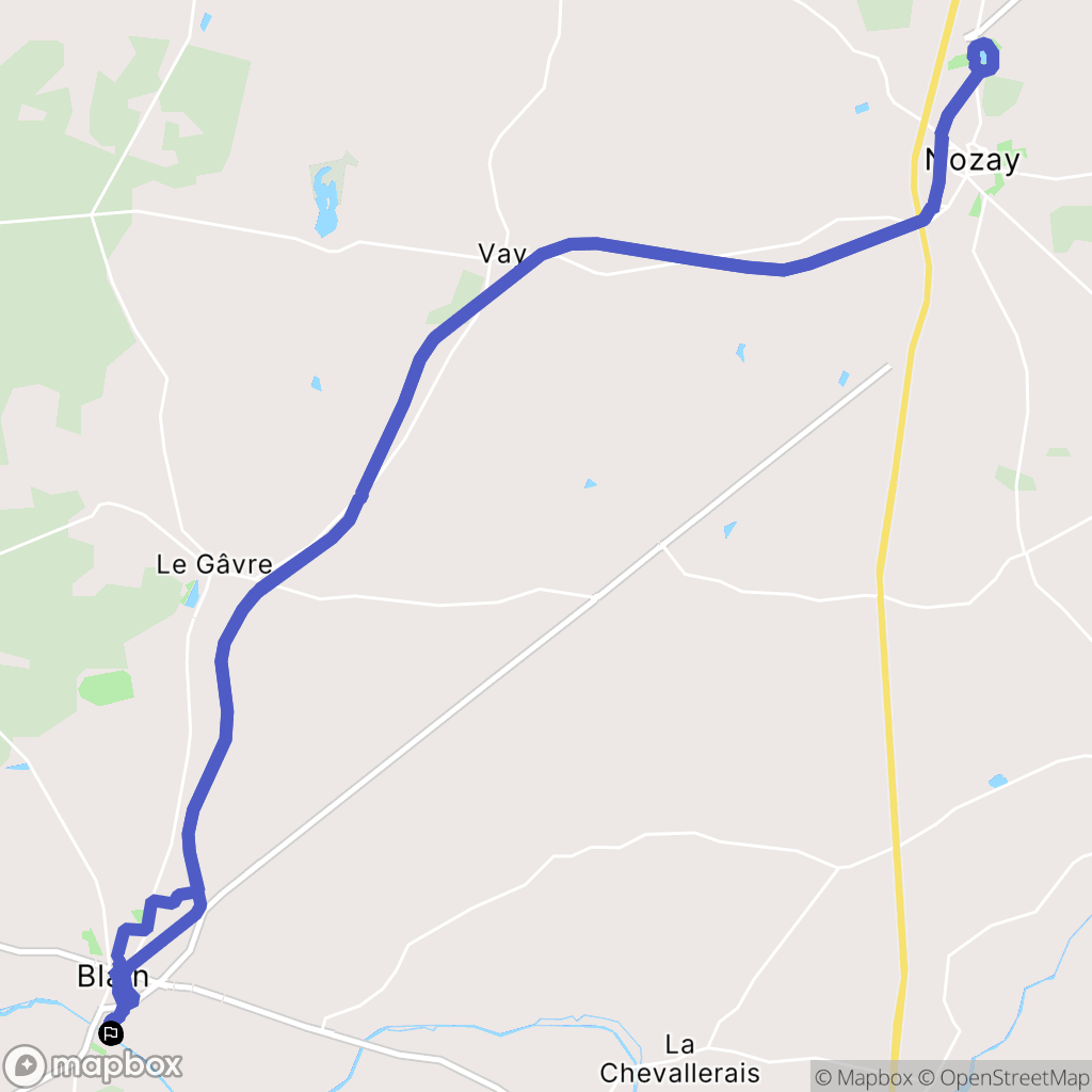 Blain : carte du parcours de randonnée - France