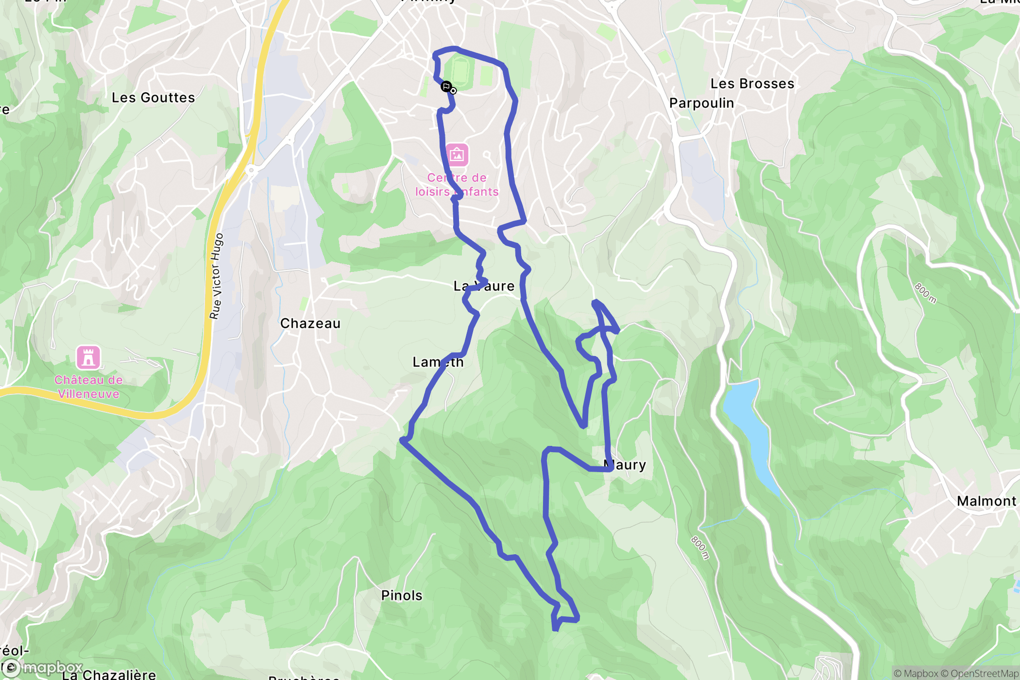 Firminy : carte du parcours de randonnée - France