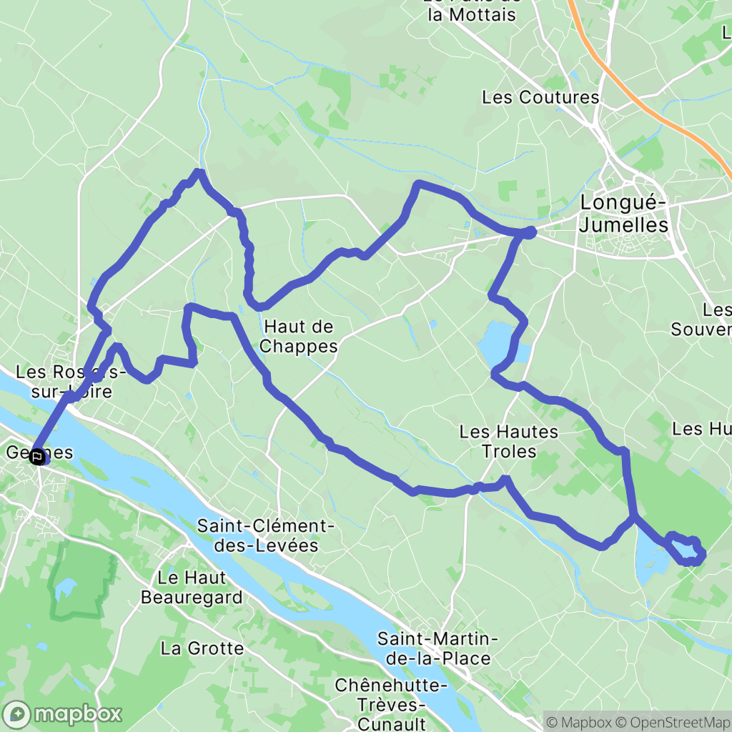 Gennes-Val-de-Loire : carte du parcours de randonnée - France