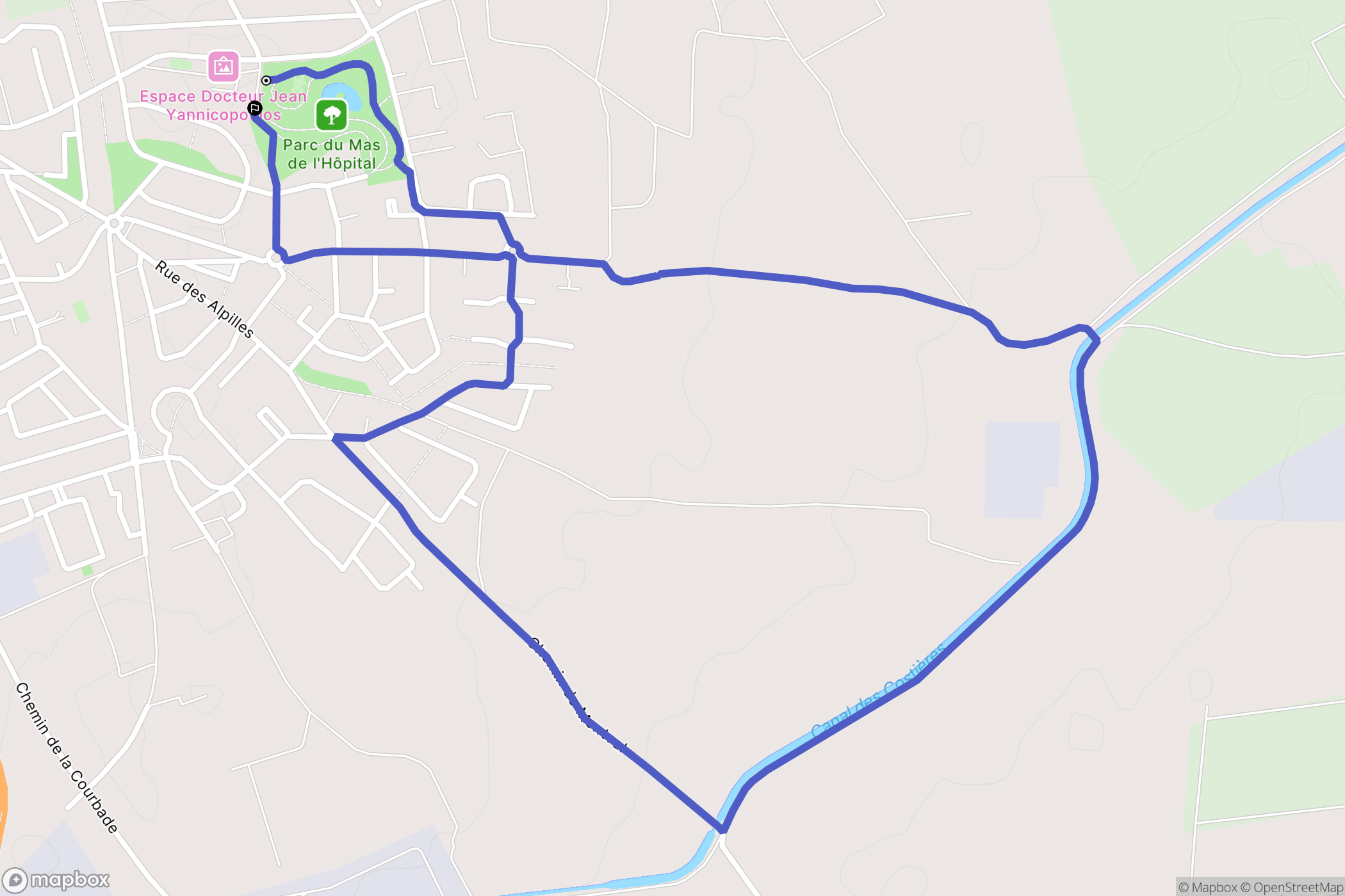 Garons : carte du parcours de randonnée - France