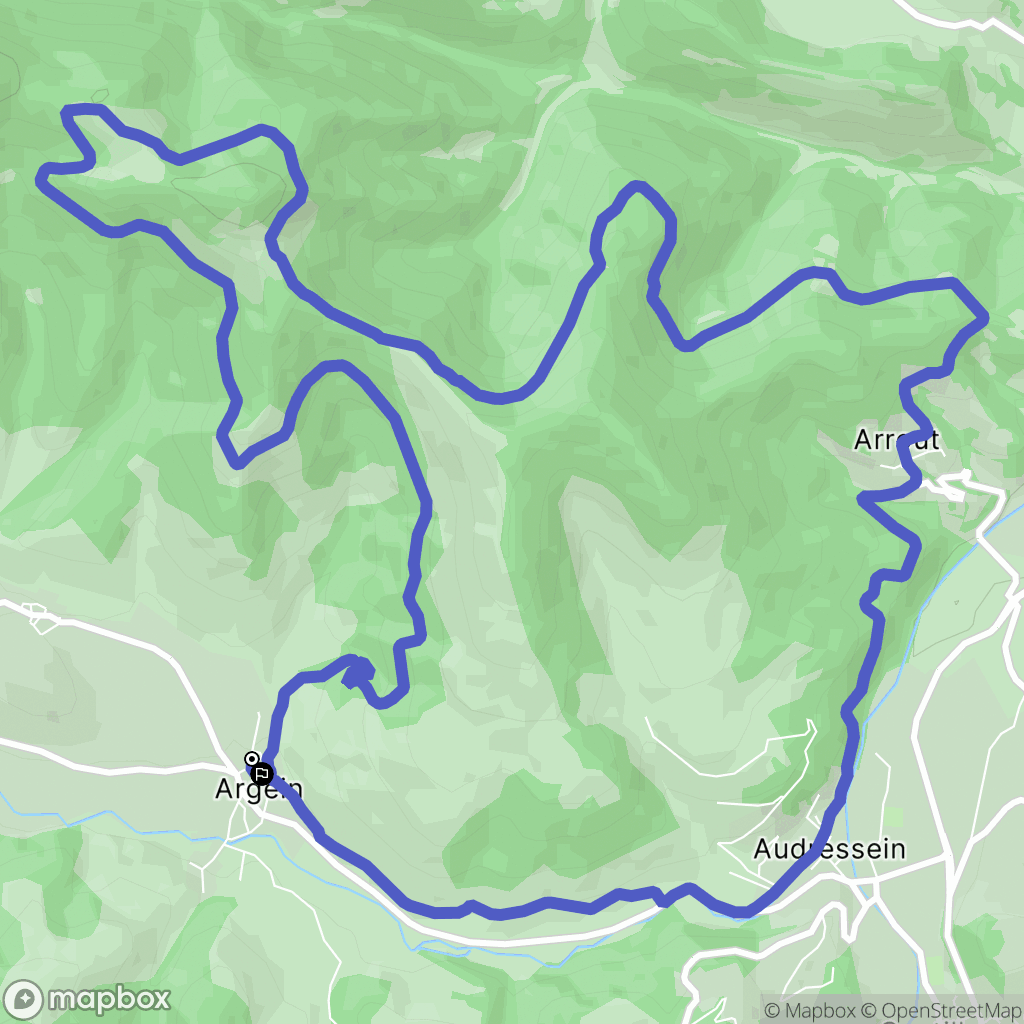 Argein : carte du parcours de randonnée - France