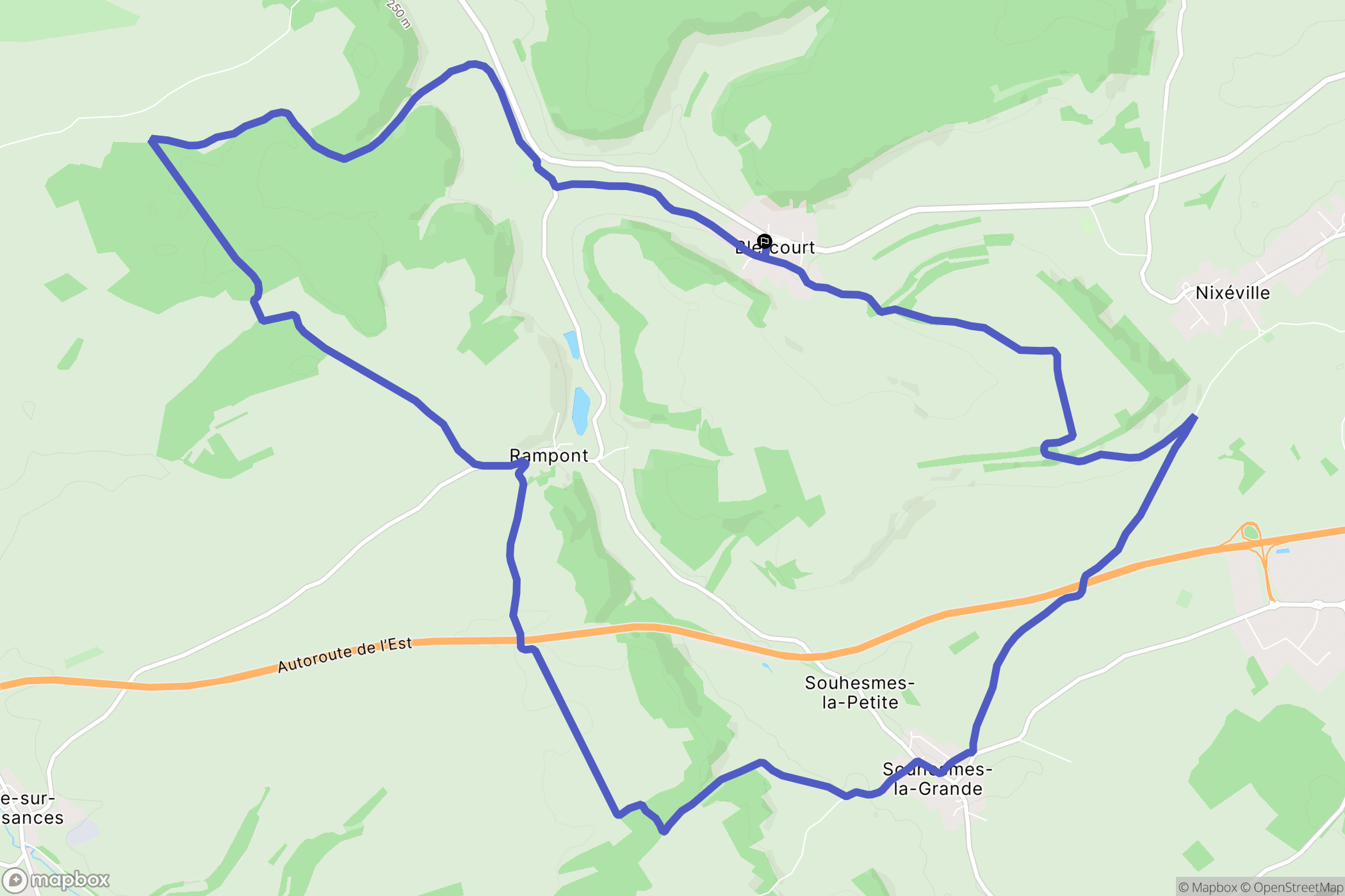 Nixéville-Blercourt : carte du parcours de randonnée - France