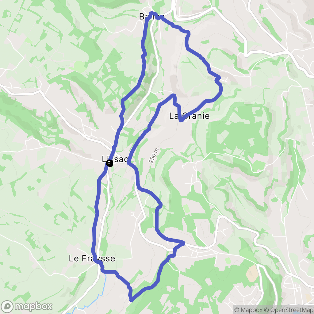 Lissac-et-Mouret : carte du parcours de randonnée - France