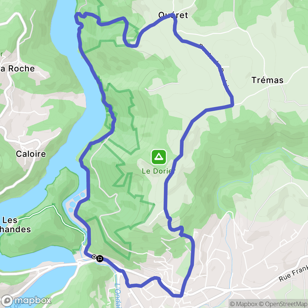 Unieux : carte du parcours de randonnée - France