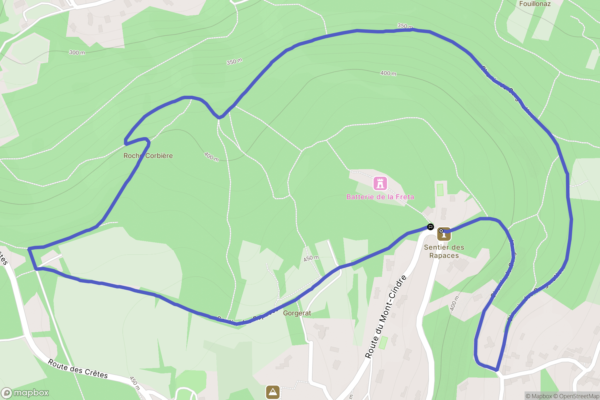 Saint-Cyr-au-Mont-d'Or : carte du parcours de randonnée - France
