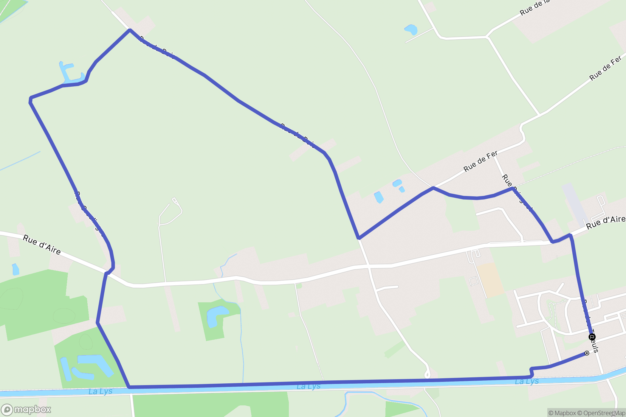 Merville : carte du parcours de randonnée - France