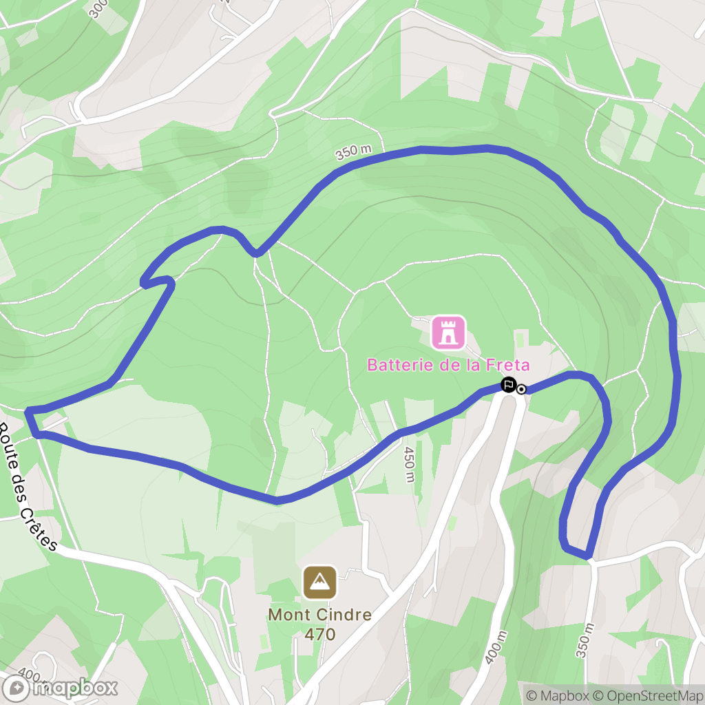 Saint-Cyr-au-Mont-d'Or : carte du parcours de randonnée - France
