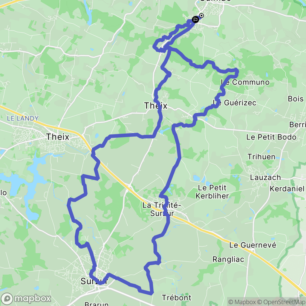 Sulniac : carte du parcours de randonnée - France