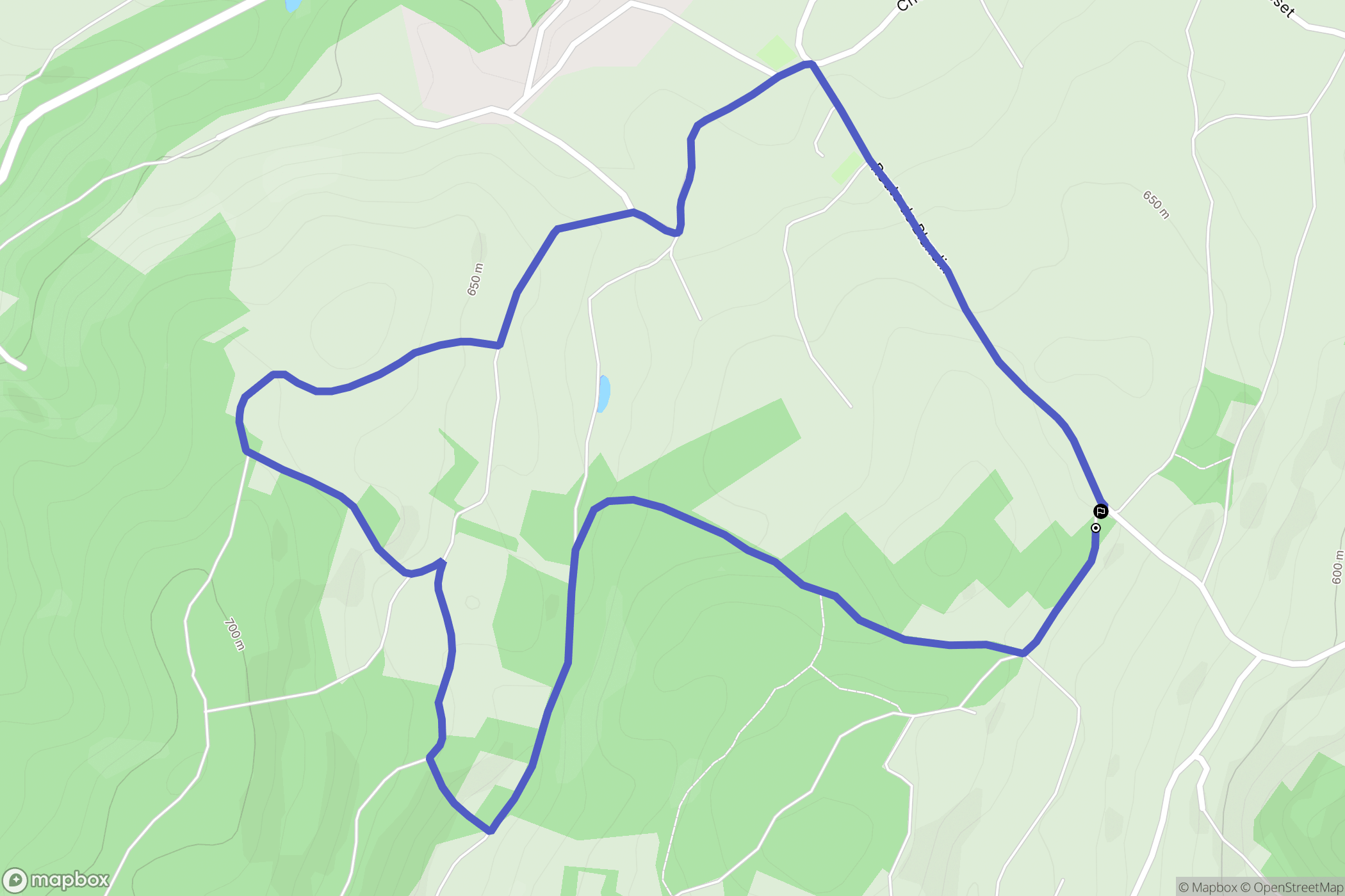 Blandin : carte du parcours de randonnée - France