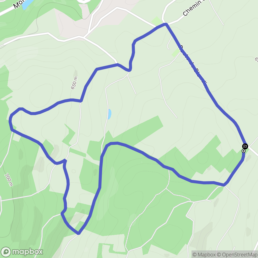 Blandin : carte du parcours de randonnée - France