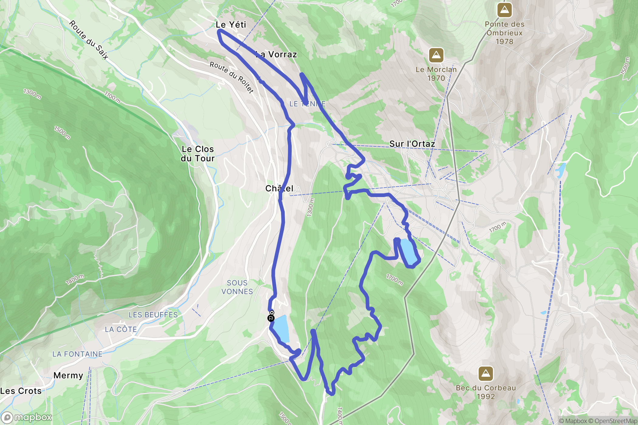 Châtel : carte du parcours de randonnée - France