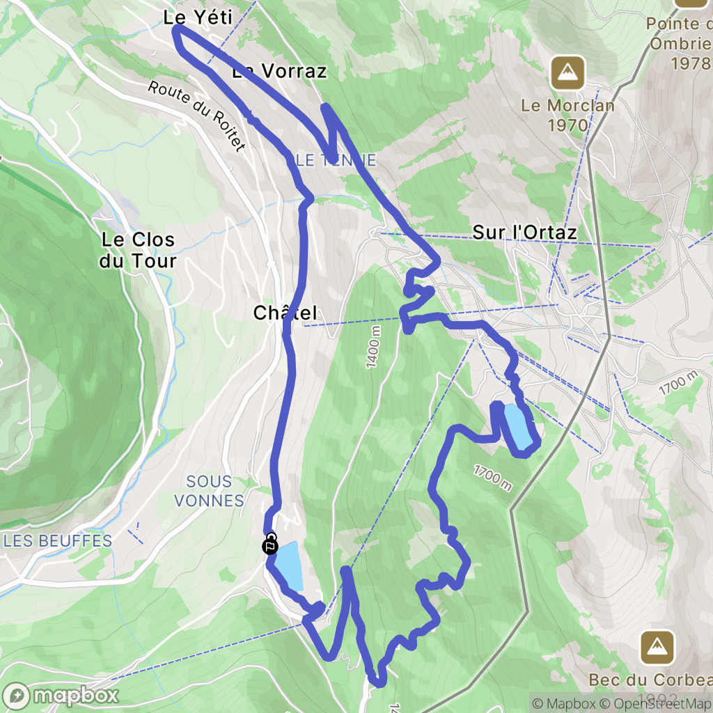 Châtel : carte du parcours de randonnée - France