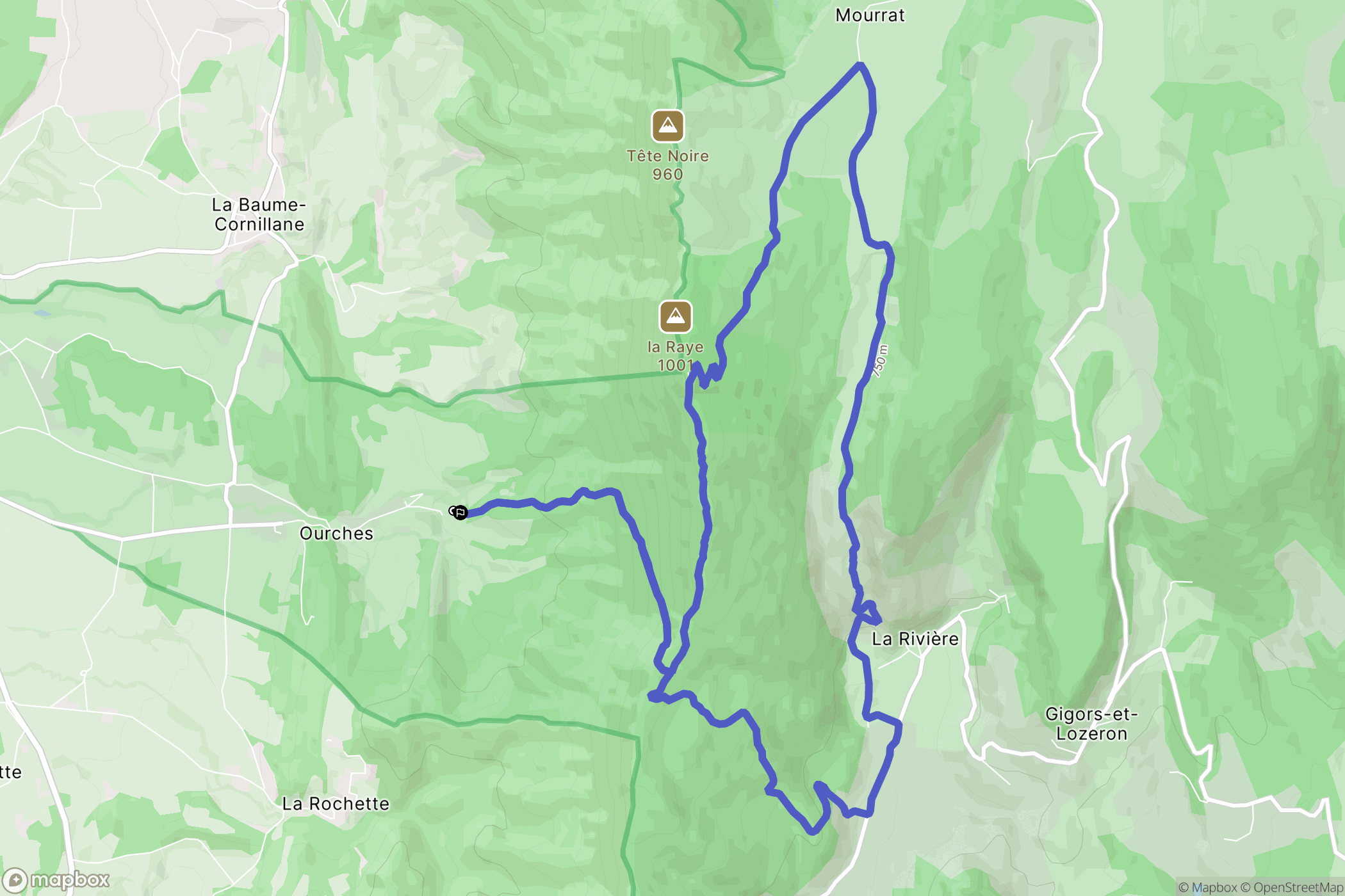 Ourches : carte du parcours de randonnée - France
