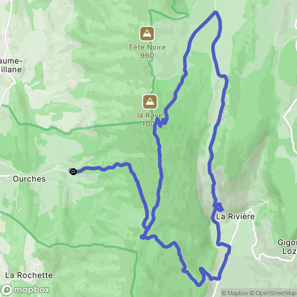 Ourches : carte du parcours de randonnée - France