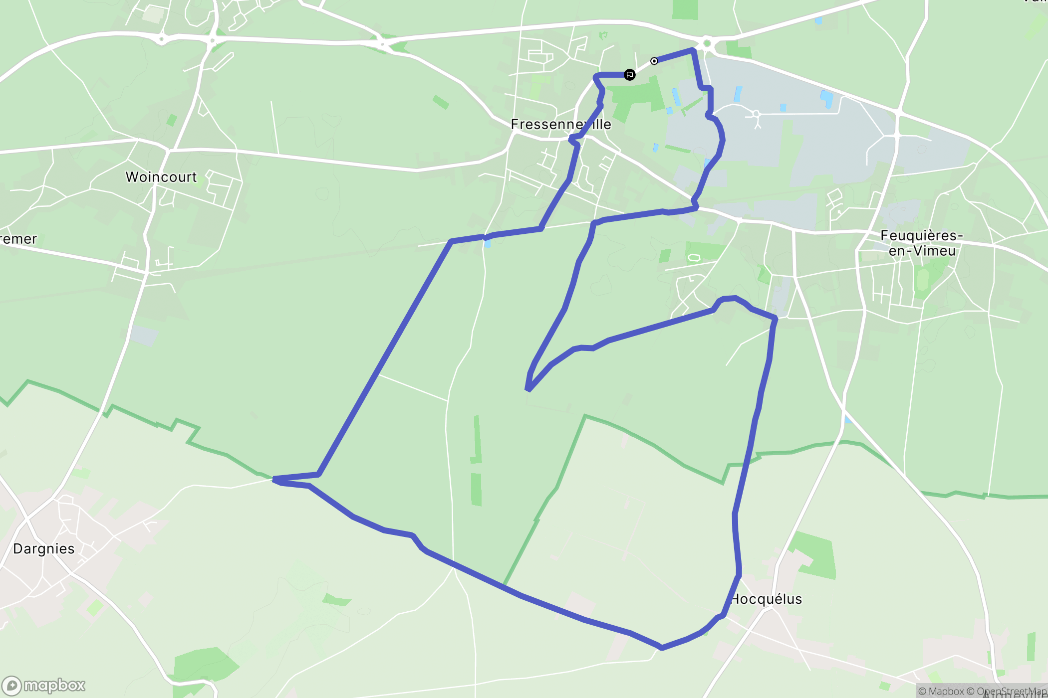 Fressenneville : carte du parcours de randonnée - France