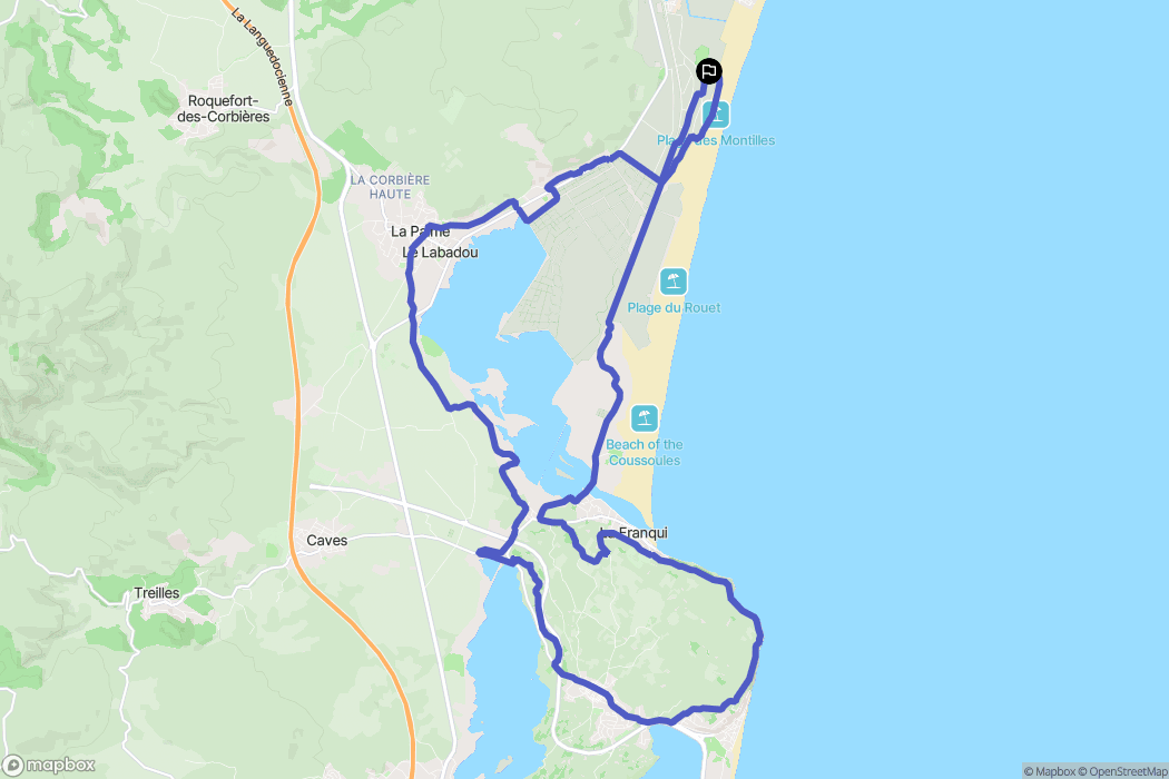 Port-la-Nouvelle : carte du parcours de randonnée - France