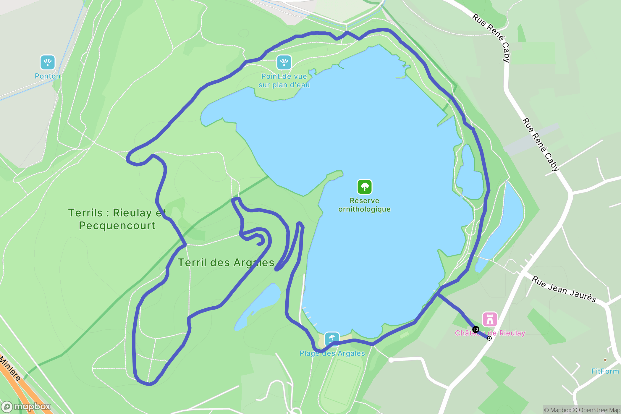 Rieulay : carte du parcours de randonnée - France