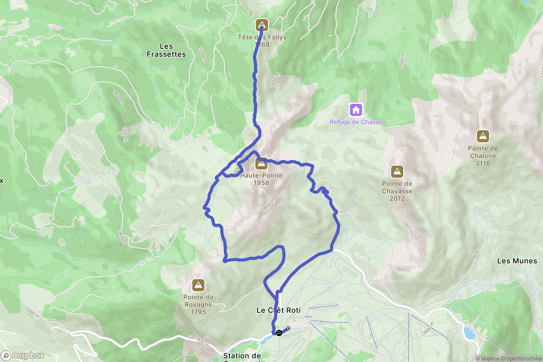 Mieussy : carte du parcours de randonnée - France