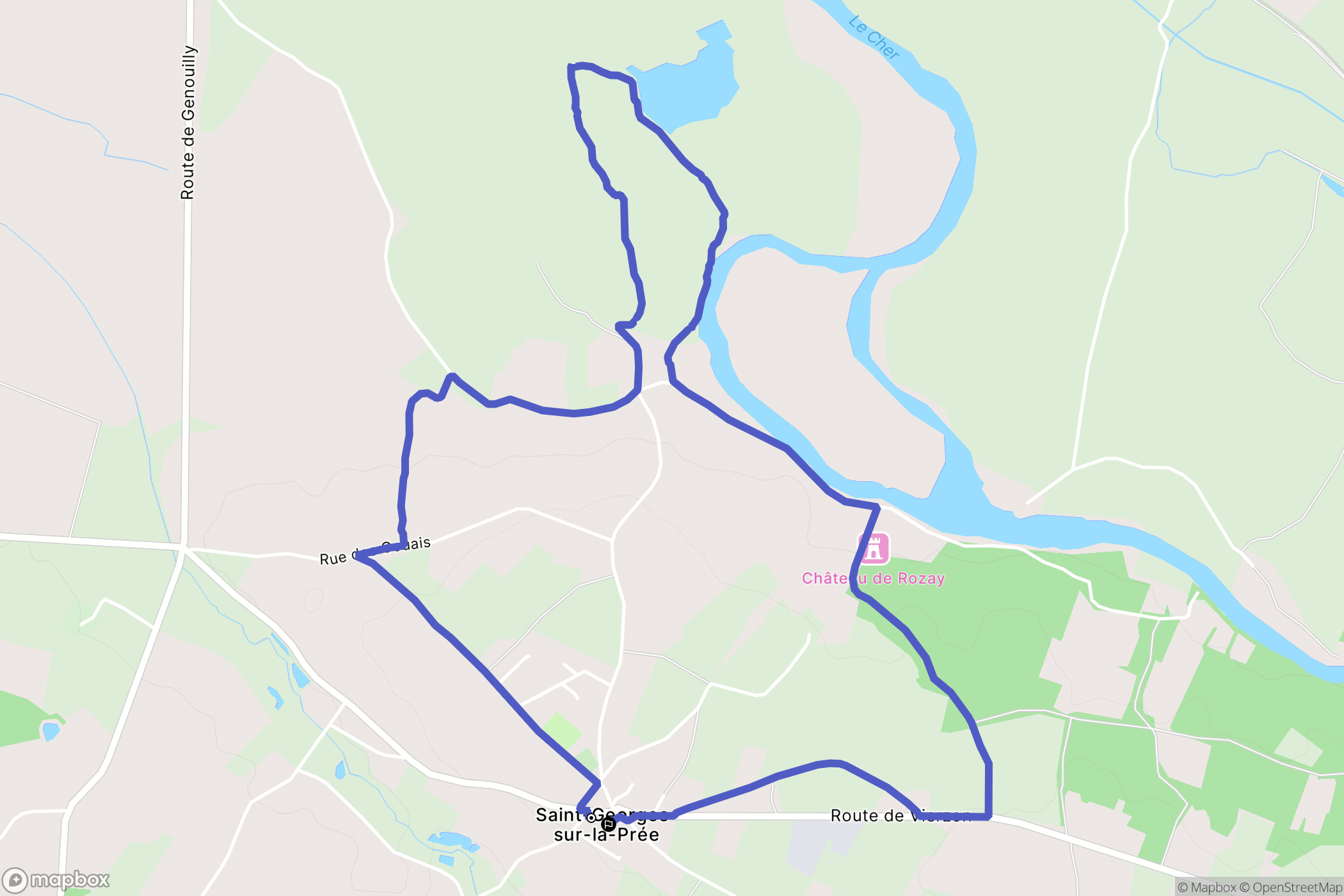 Saint-Georges-sur-la-Prée : carte du parcours de randonnée - France