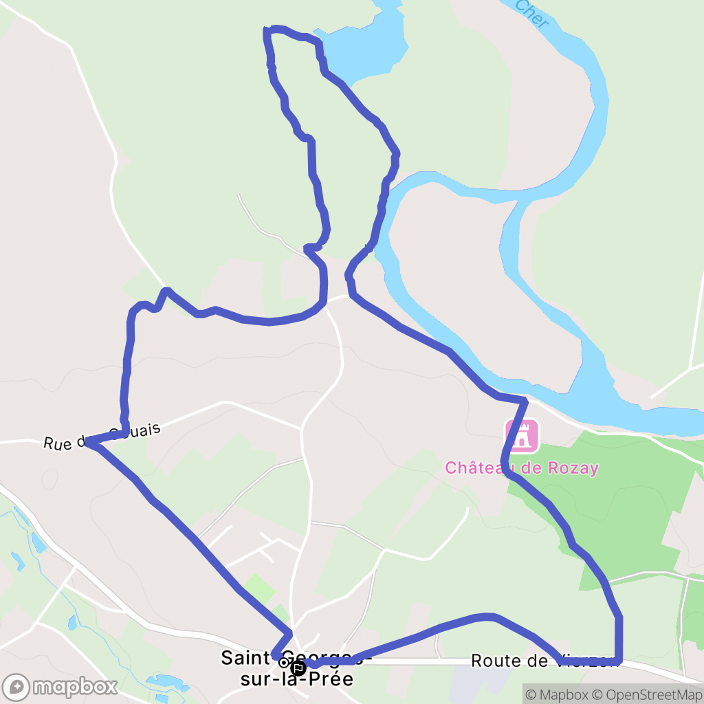 Saint-Georges-sur-la-Prée : carte du parcours de randonnée - France