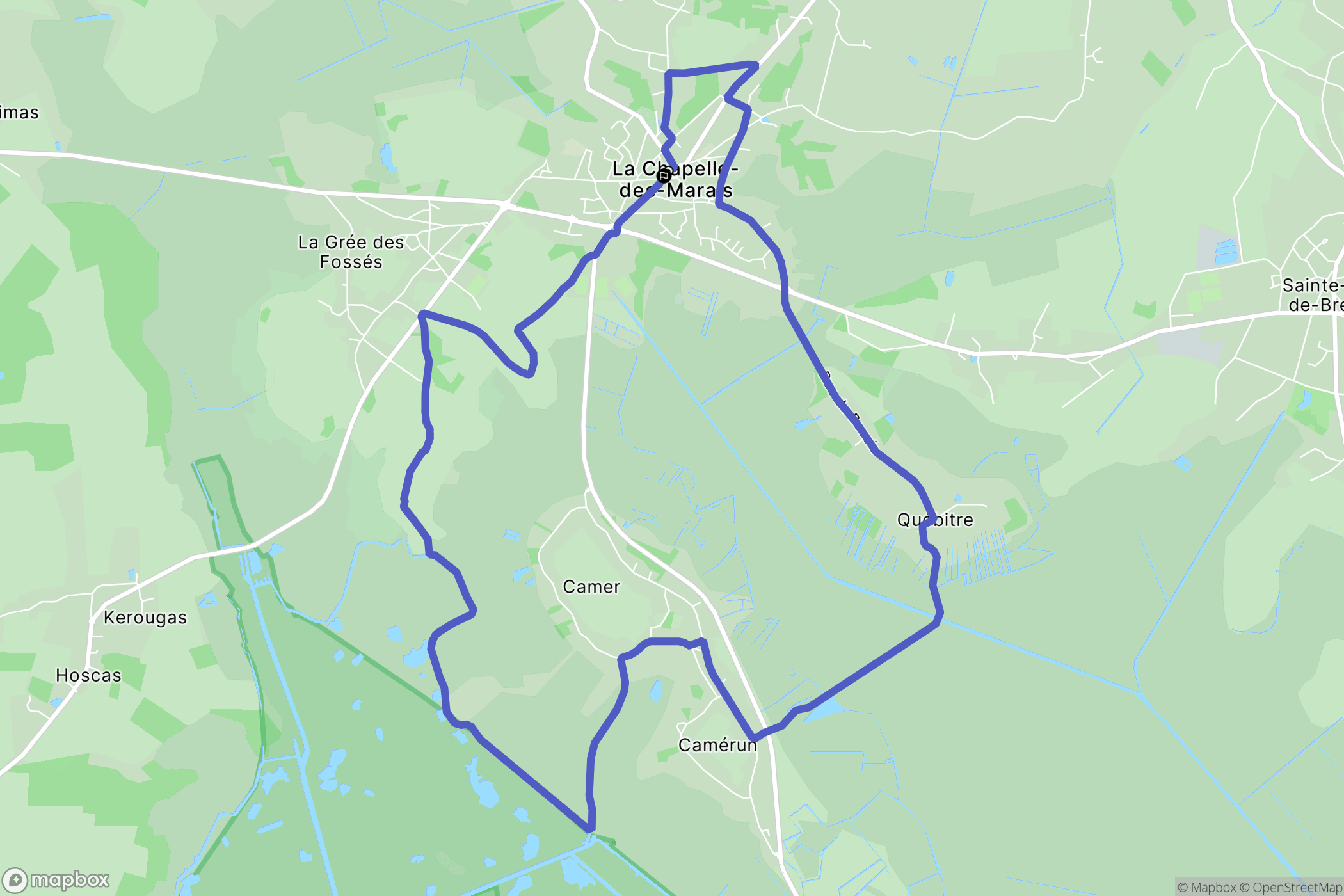 La Chapelle-des-Marais : carte du parcours de randonnée - France