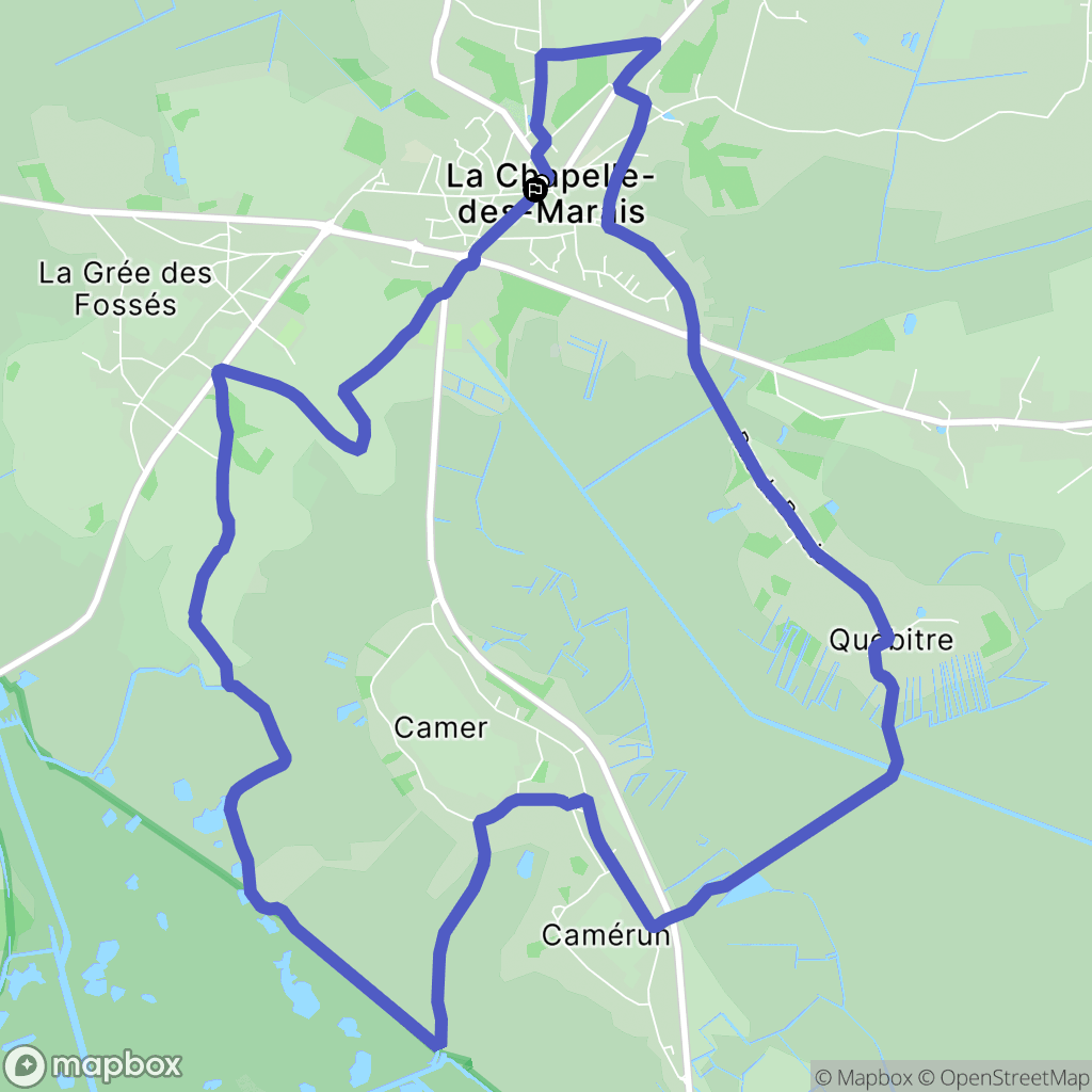 La Chapelle-des-Marais : carte du parcours de randonnée - France