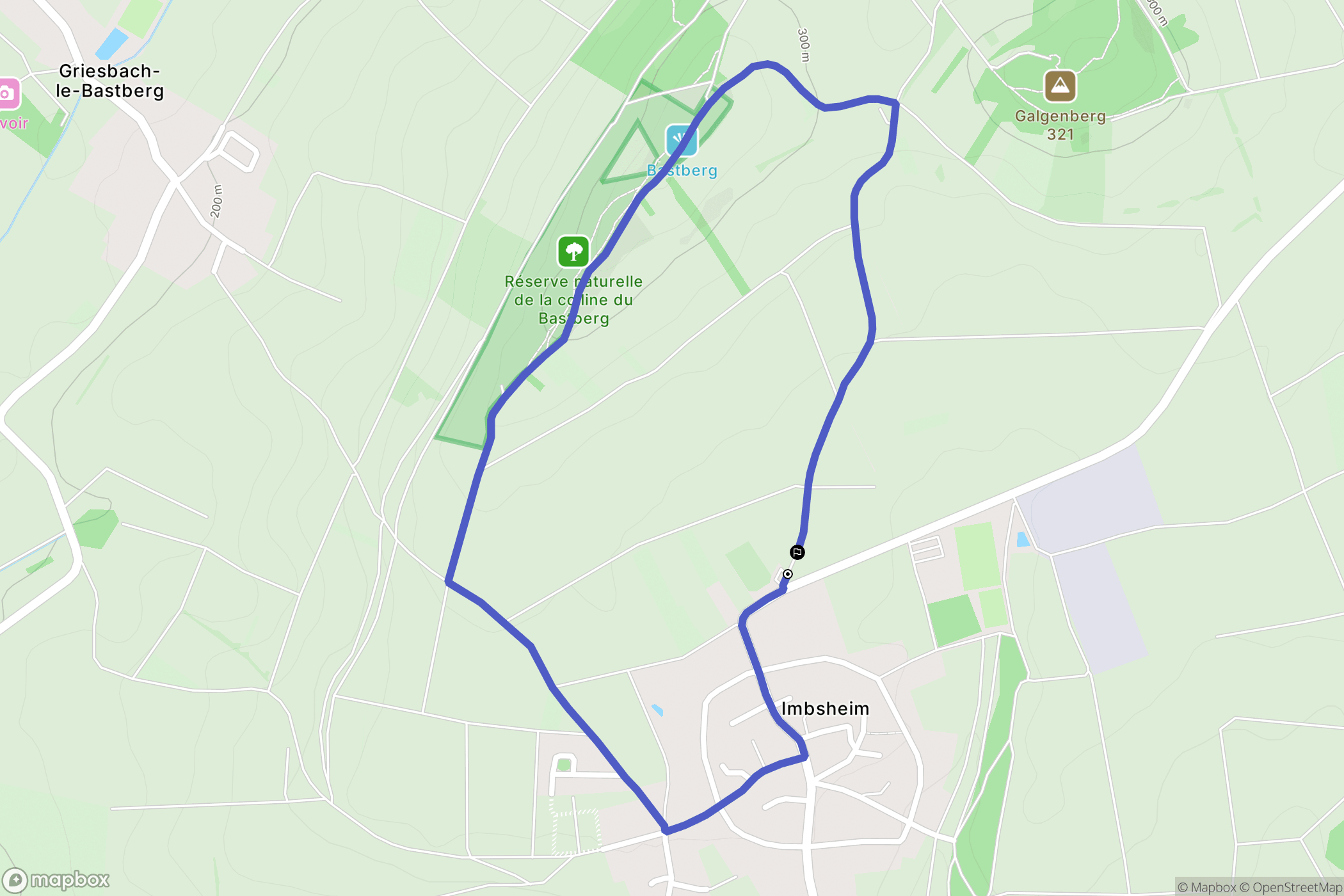 Bouxwiller : carte du parcours de randonnée - France