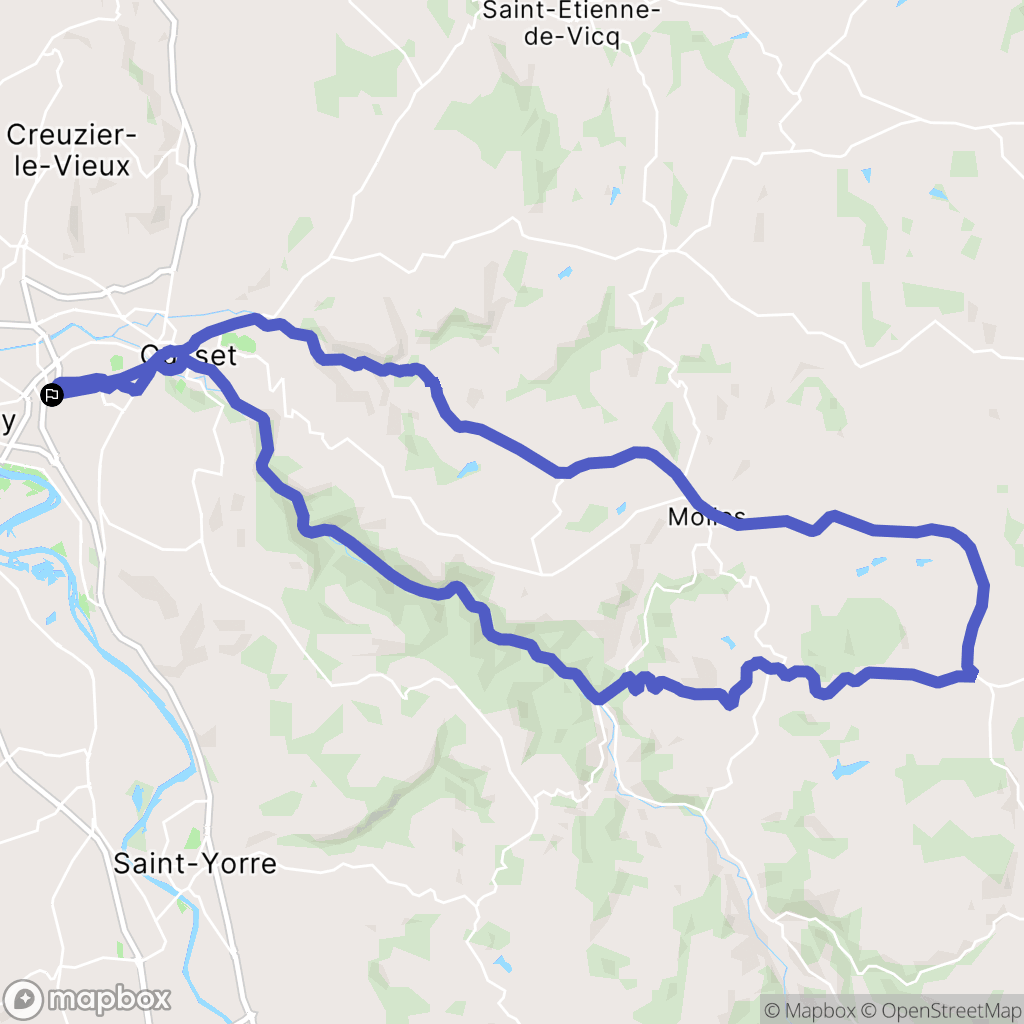 Vichy : carte du parcours de randonnée - France