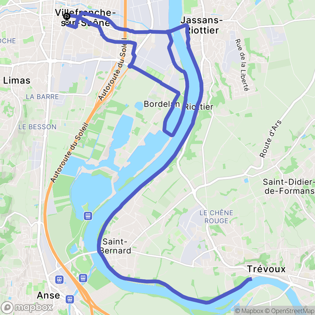 Villefranche-sur-Saône : carte du parcours de randonnée - France