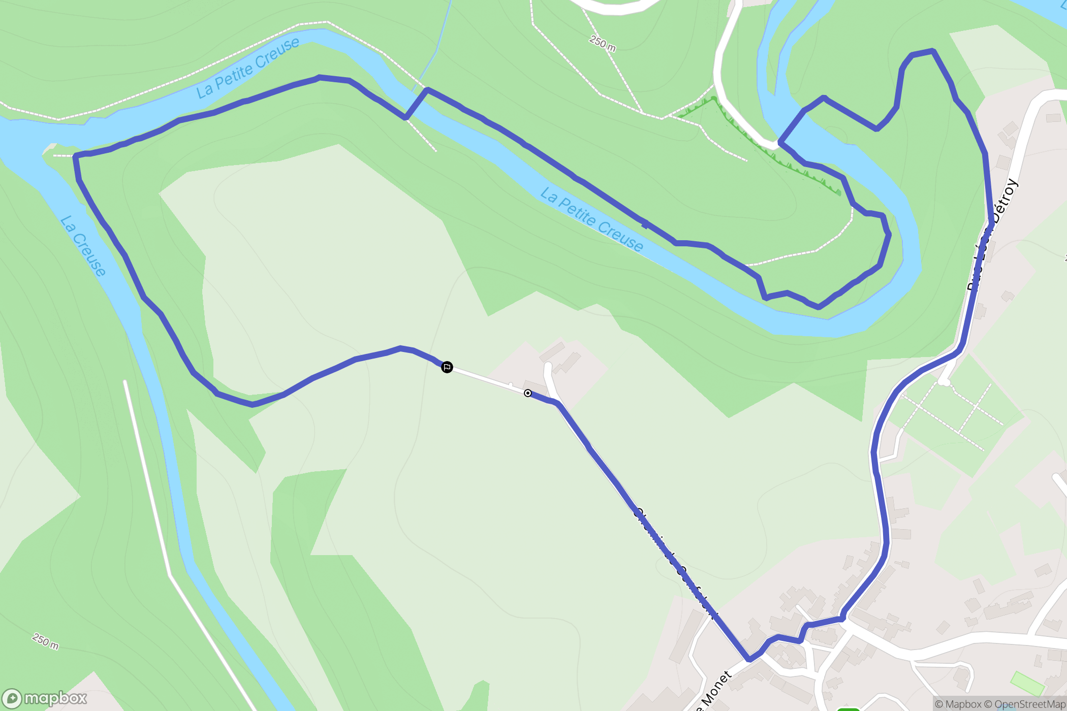 Fresselines : carte du parcours de randonnée - France