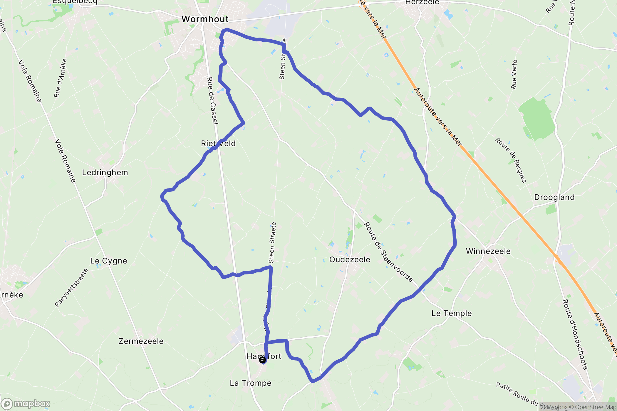 Hardifort : carte du parcours de randonnée - France