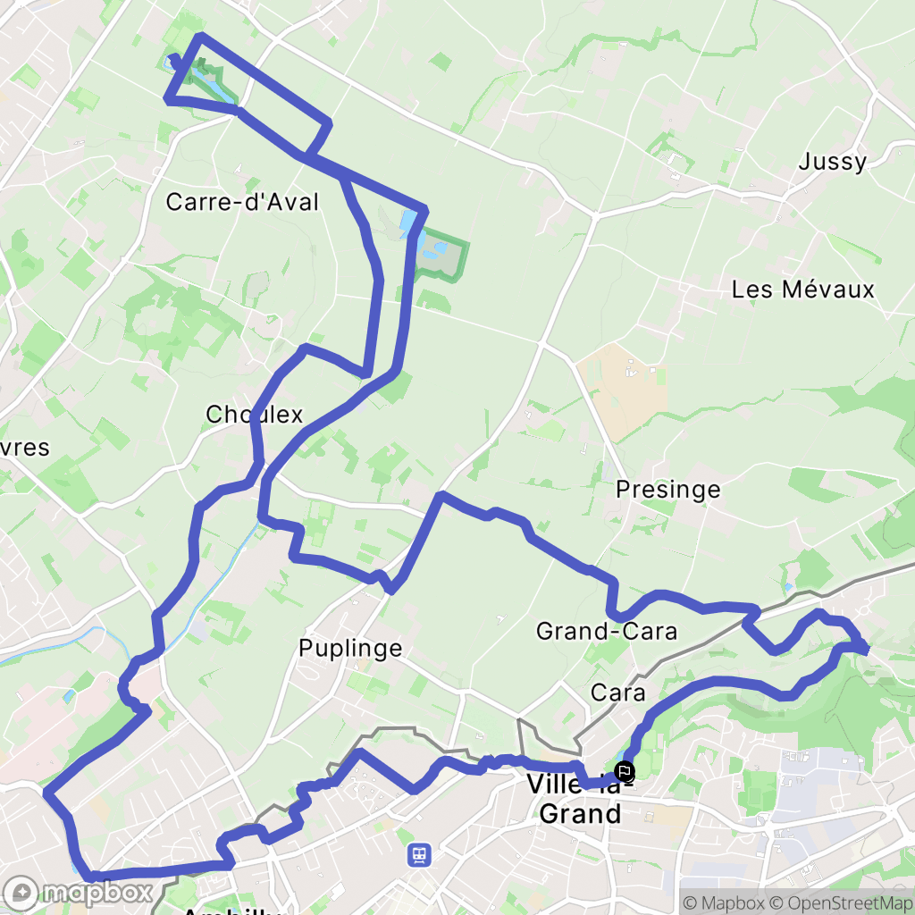 Ville-la-Grand : carte du parcours de randonnée - France